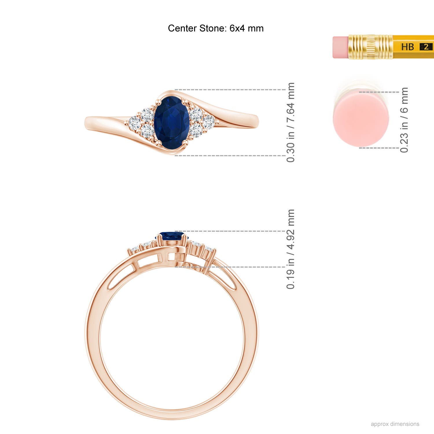 AA - Blue Sapphire / 0.68 CT / 14 KT Rose Gold