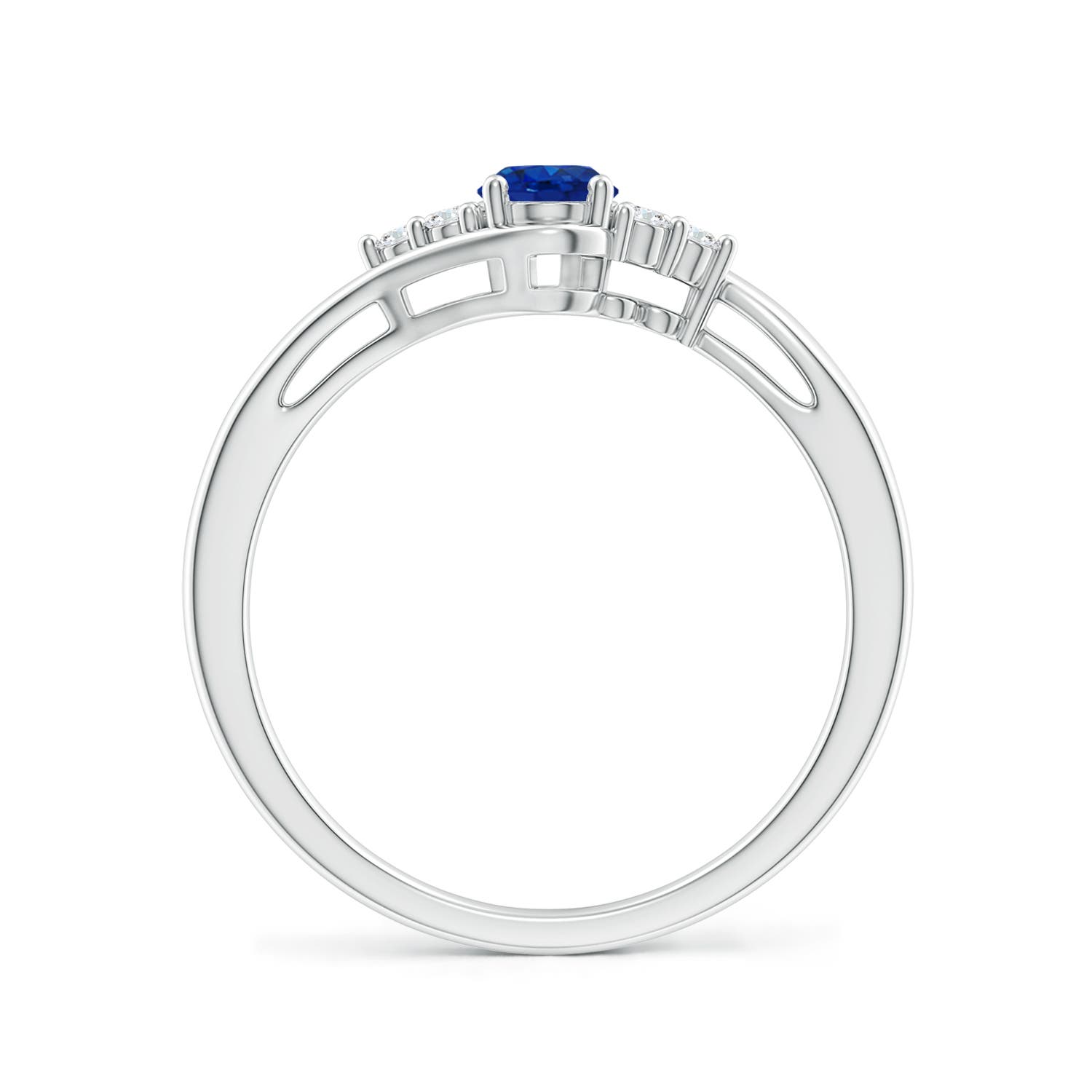 AAA - Blue Sapphire / 0.68 CT / 14 KT White Gold