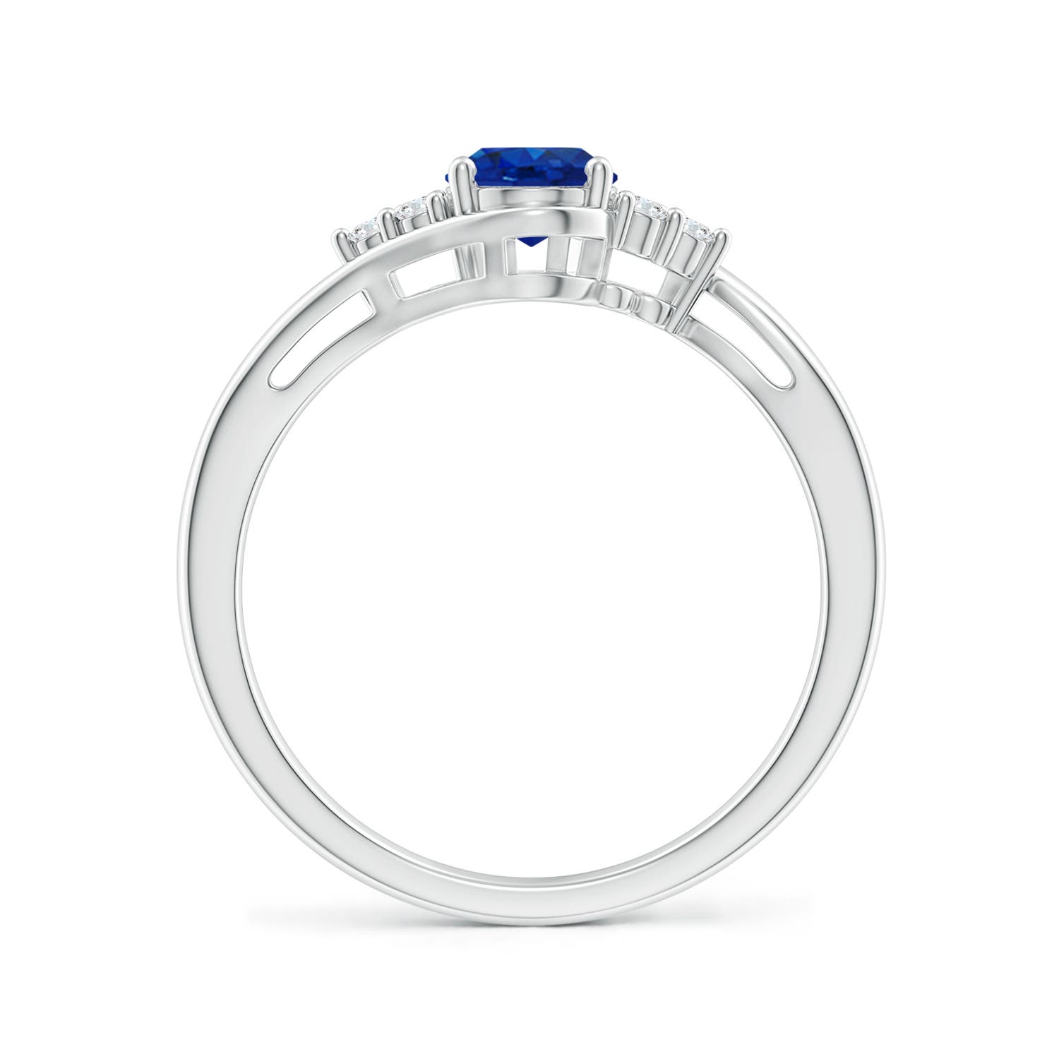 AAA - Blue Sapphire / 0.96 CT / 14 KT White Gold