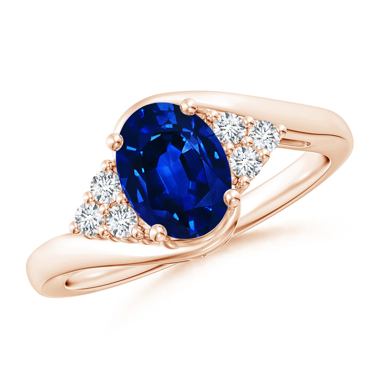 AAAA - Blue Sapphire / 1.72 CT / 14 KT Rose Gold