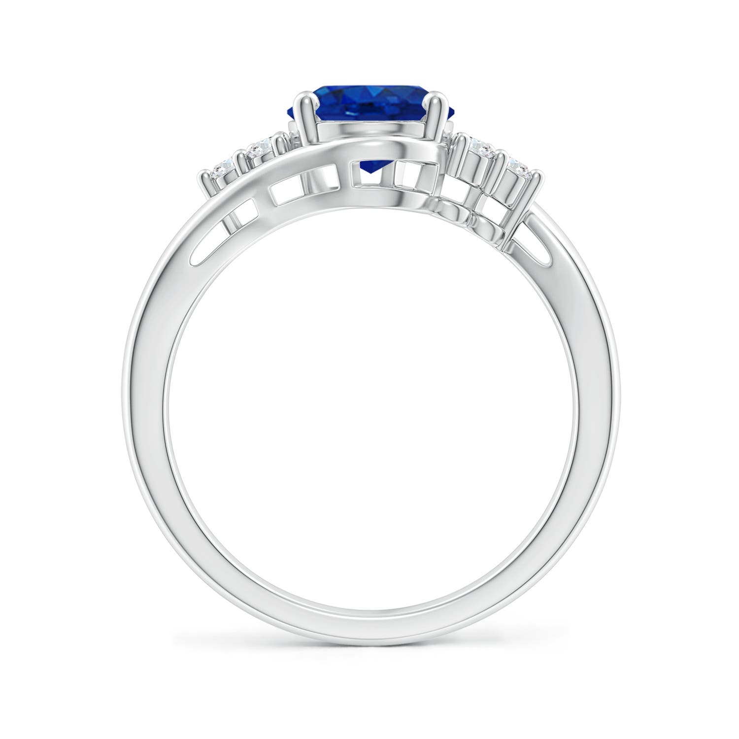 AAA - Blue Sapphire / 2.17 CT / 14 KT White Gold