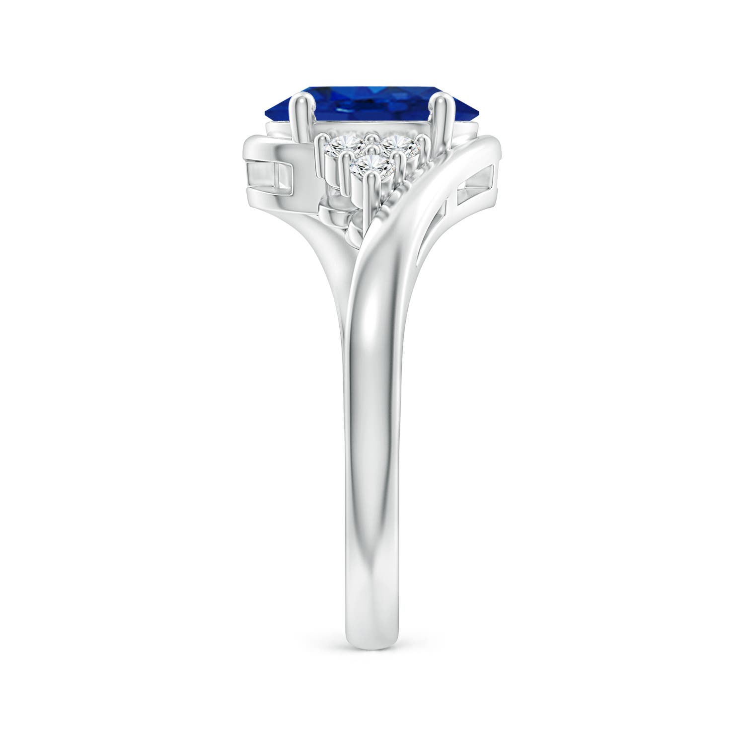 AAA - Blue Sapphire / 2.17 CT / 14 KT White Gold