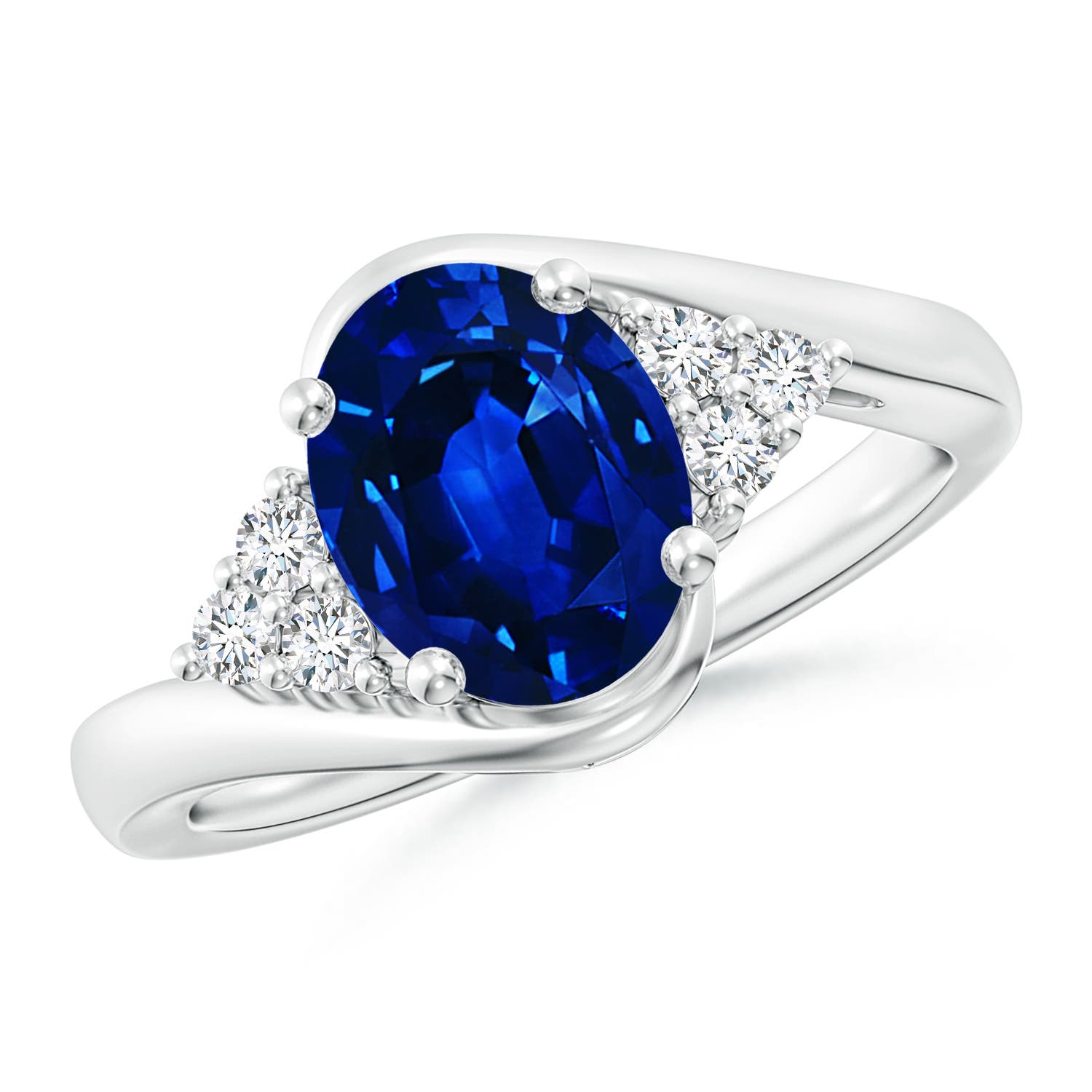 AAAA - Blue Sapphire / 2.17 CT / 14 KT White Gold