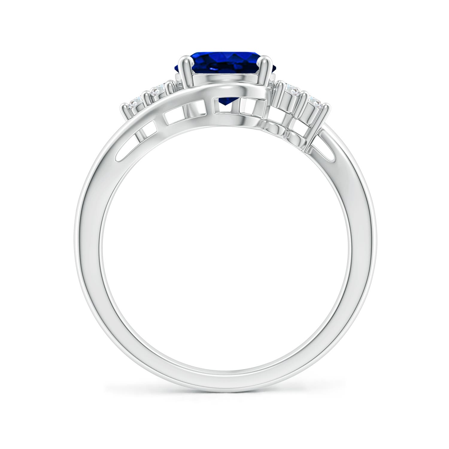 AAAA - Blue Sapphire / 2.17 CT / 14 KT White Gold