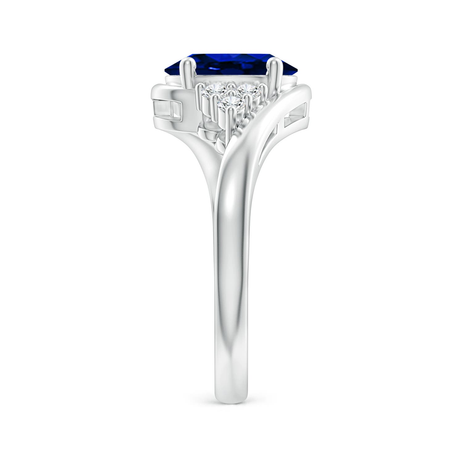 AAAA - Blue Sapphire / 2.17 CT / 14 KT White Gold