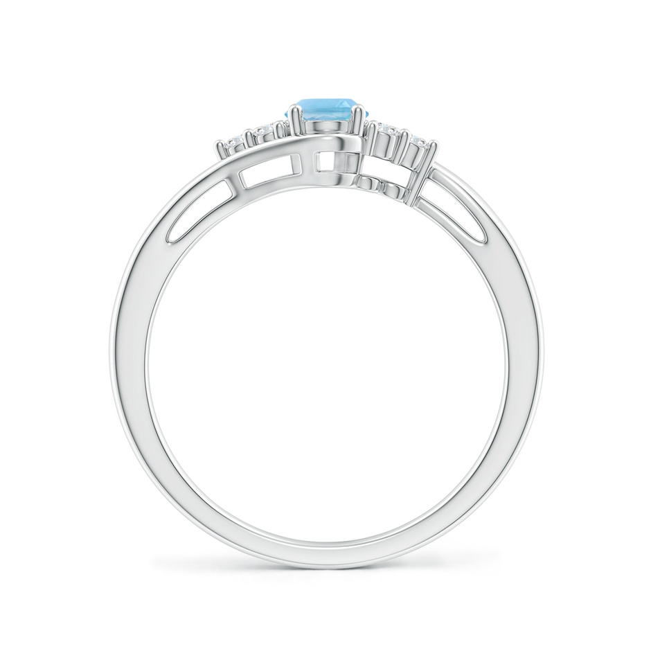 6x4mm A Oval Swiss Blue Topaz Bypass Ring with Trio Diamond Accents in P950 Platinum side-1