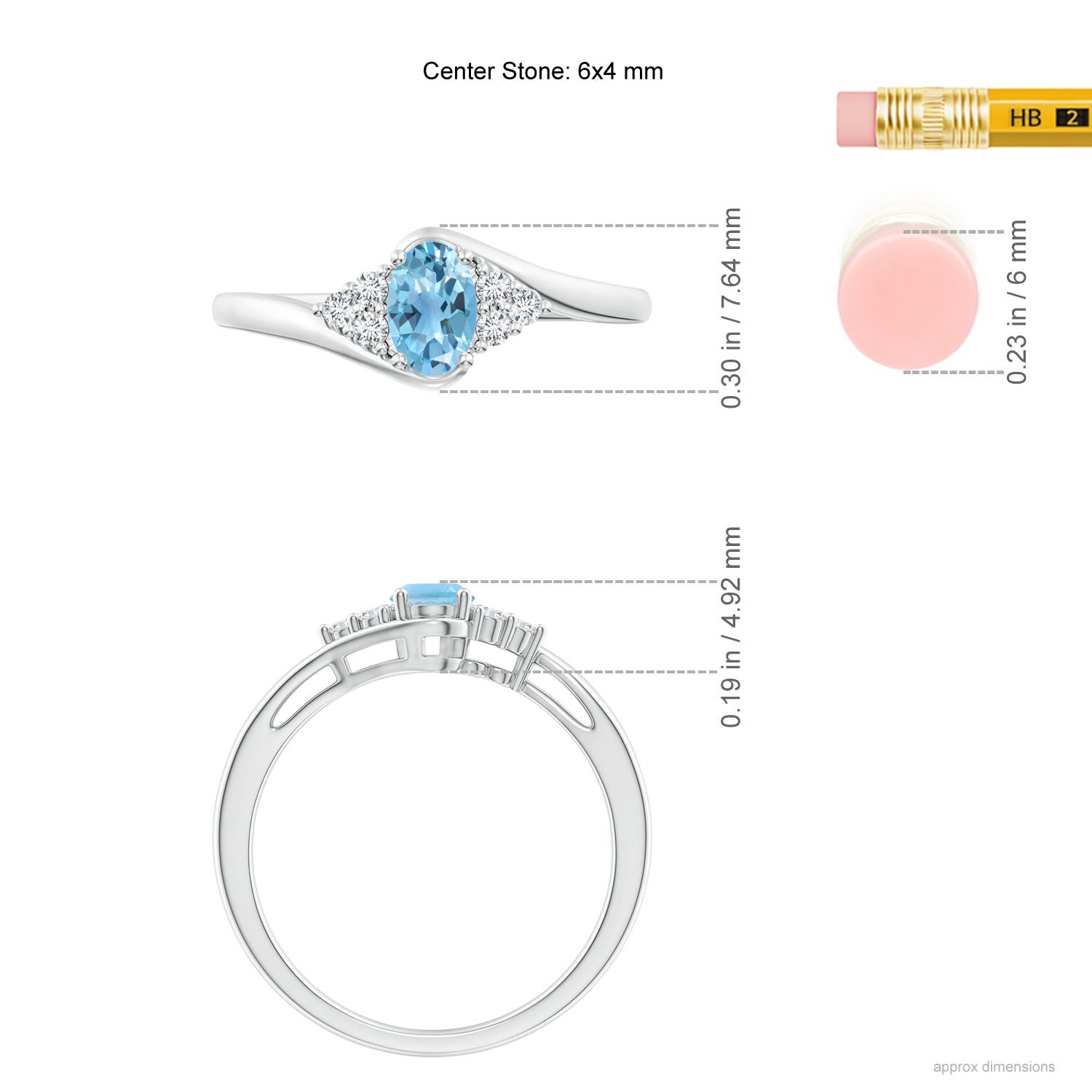 A - Swiss Blue Topaz / 0.62 CT / 14 KT White Gold