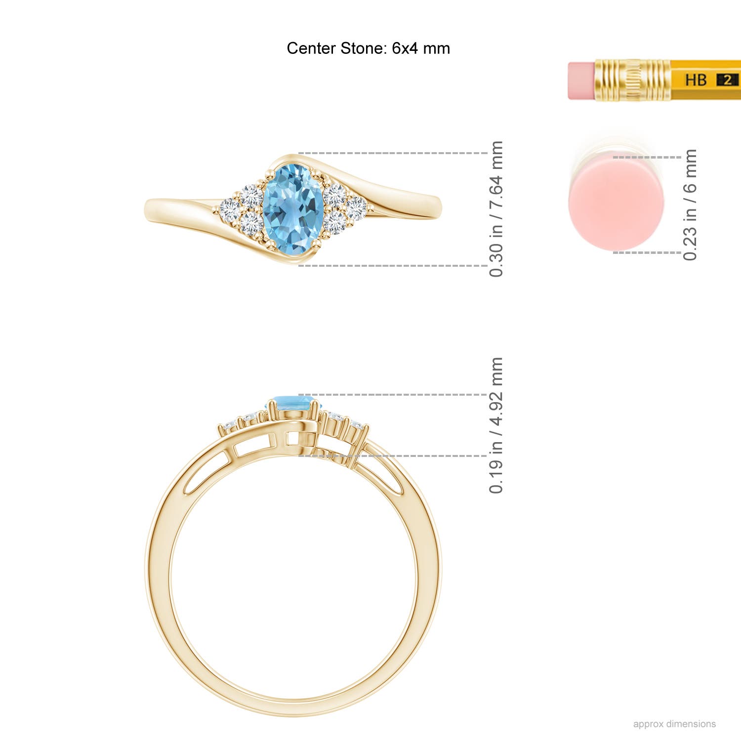 A - Swiss Blue Topaz / 0.62 CT / 14 KT Yellow Gold