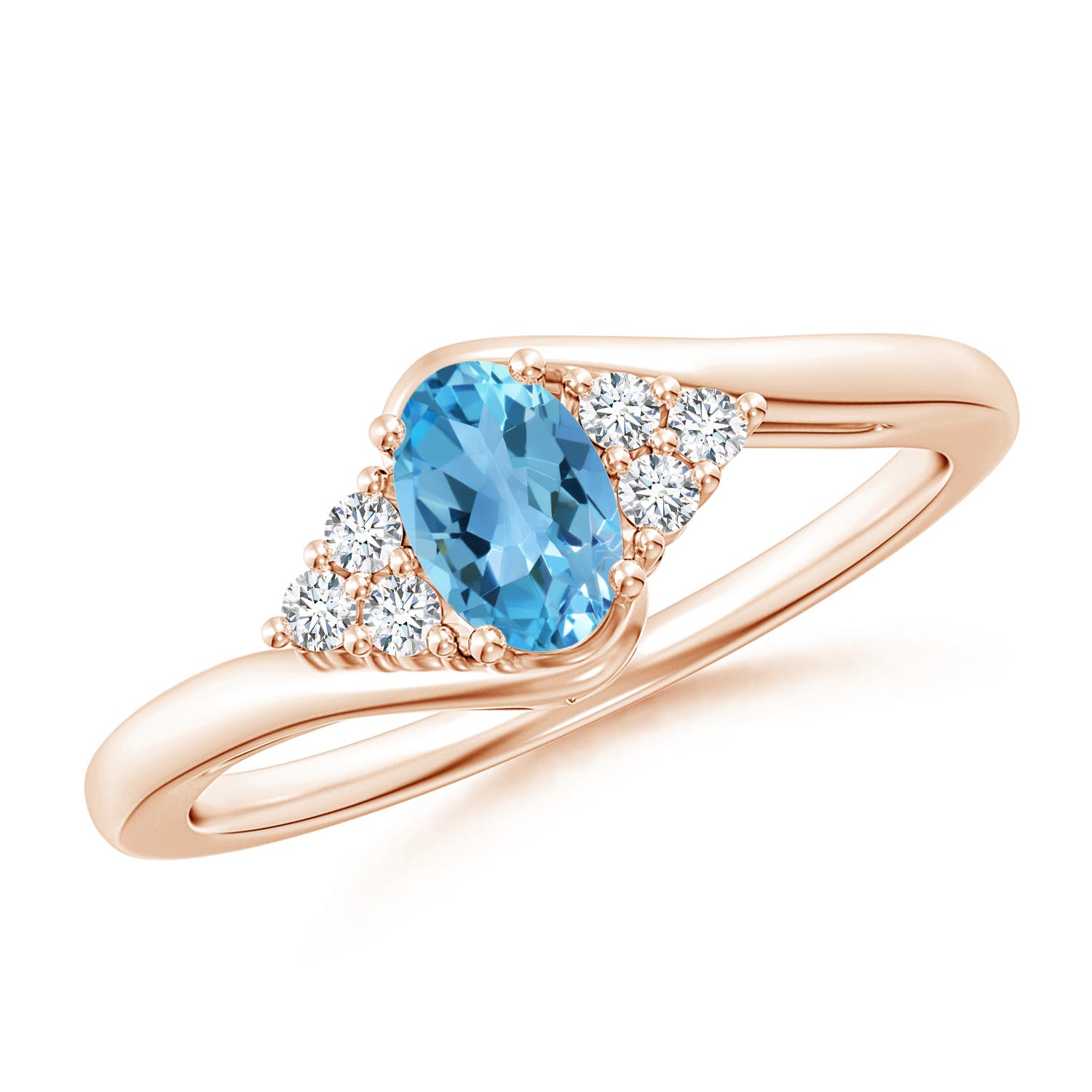 AA - Swiss Blue Topaz / 0.62 CT / 14 KT Rose Gold