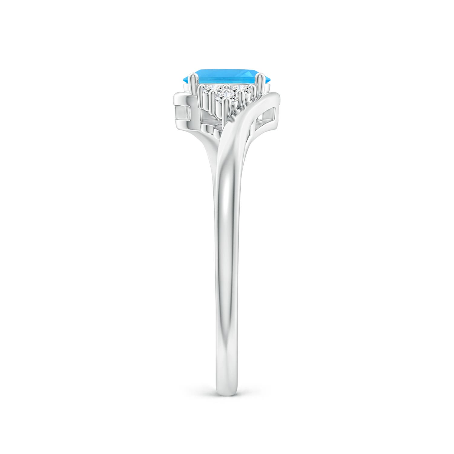 AAA - Swiss Blue Topaz / 0.62 CT / 14 KT White Gold