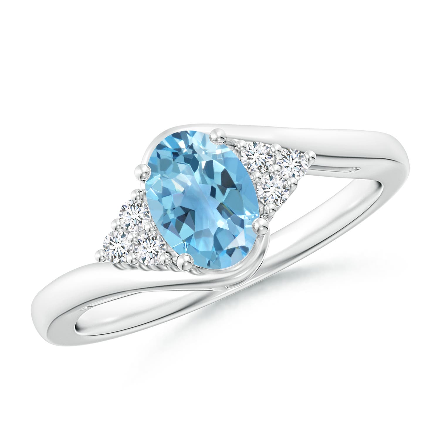 A - Swiss Blue Topaz / 1.06 CT / 14 KT White Gold