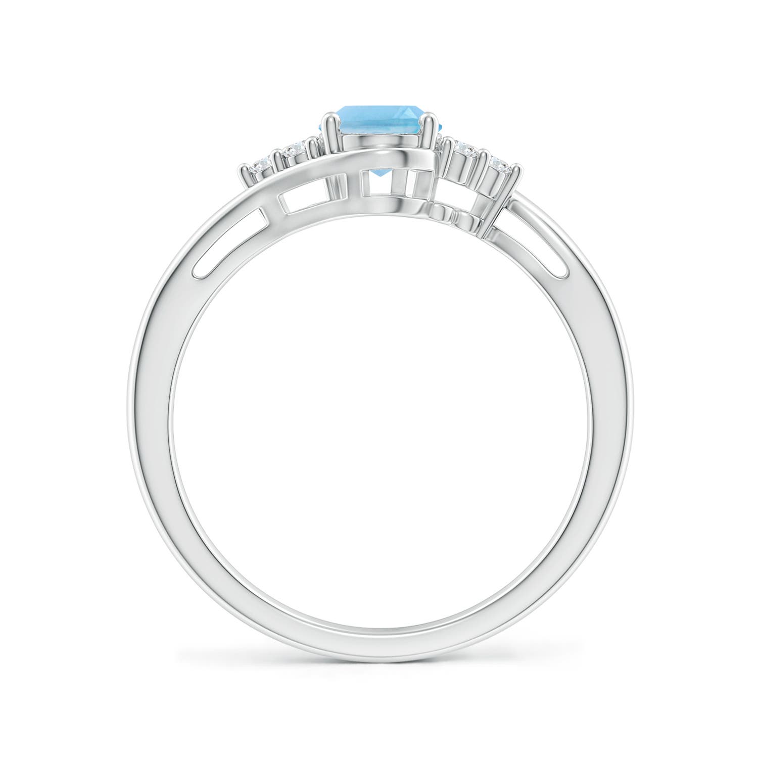 A - Swiss Blue Topaz / 1.06 CT / 14 KT White Gold