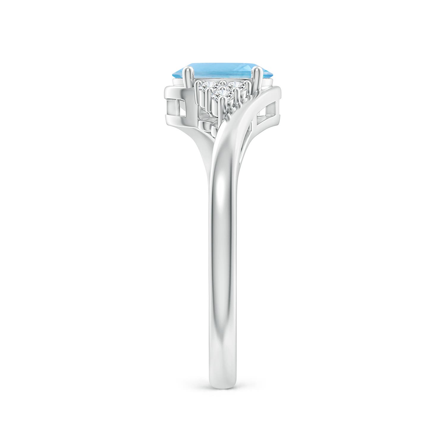 A - Swiss Blue Topaz / 1.06 CT / 14 KT White Gold