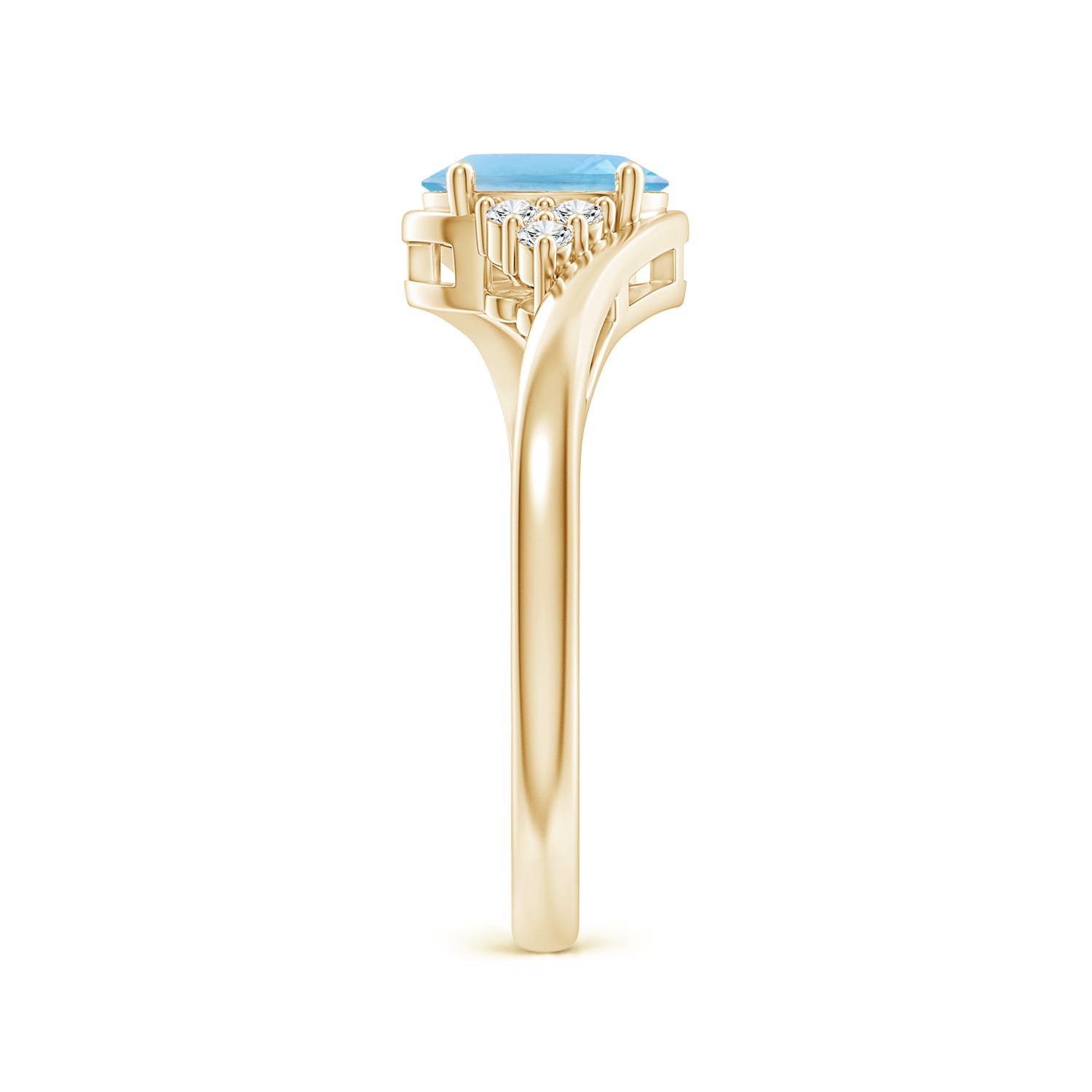 A - Swiss Blue Topaz / 1.06 CT / 14 KT Yellow Gold