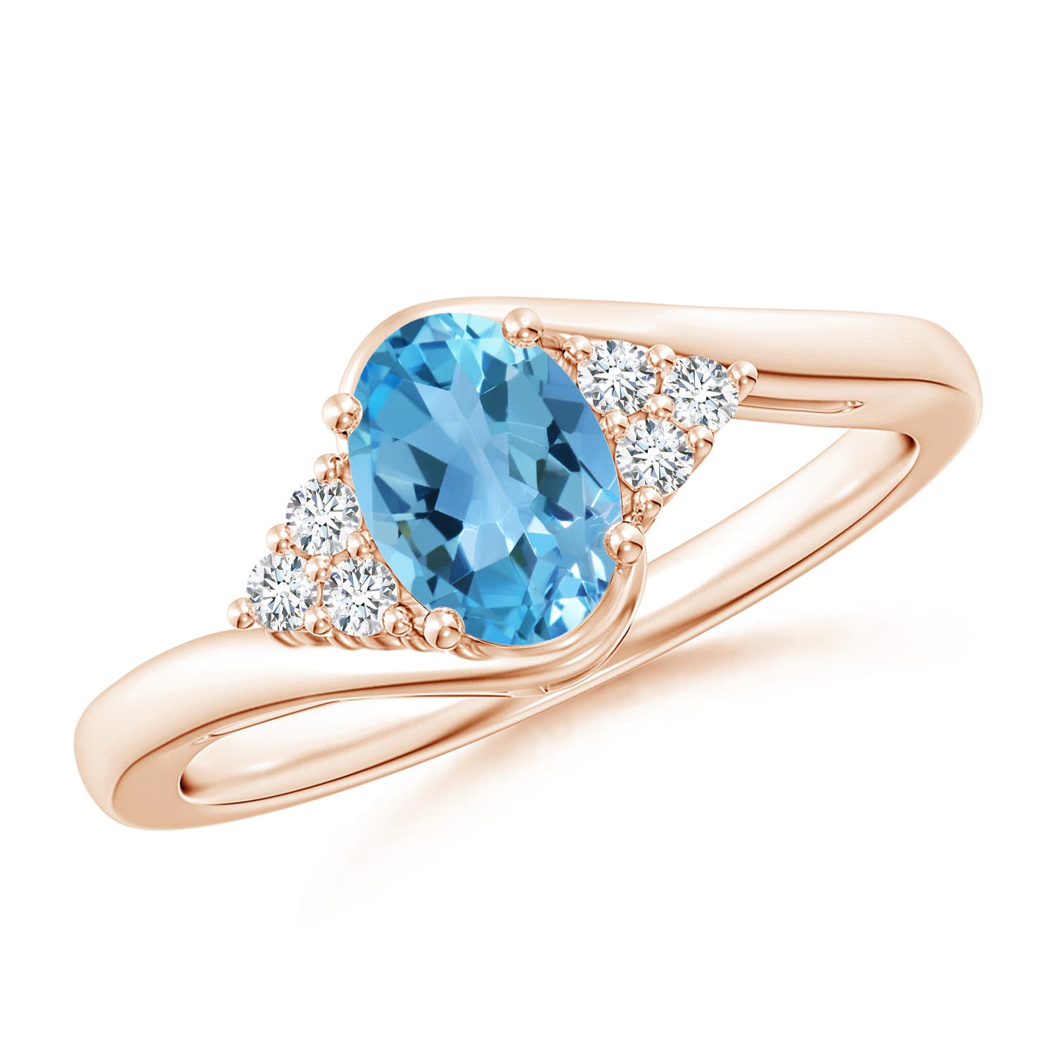 AA - Swiss Blue Topaz / 1.06 CT / 14 KT Rose Gold