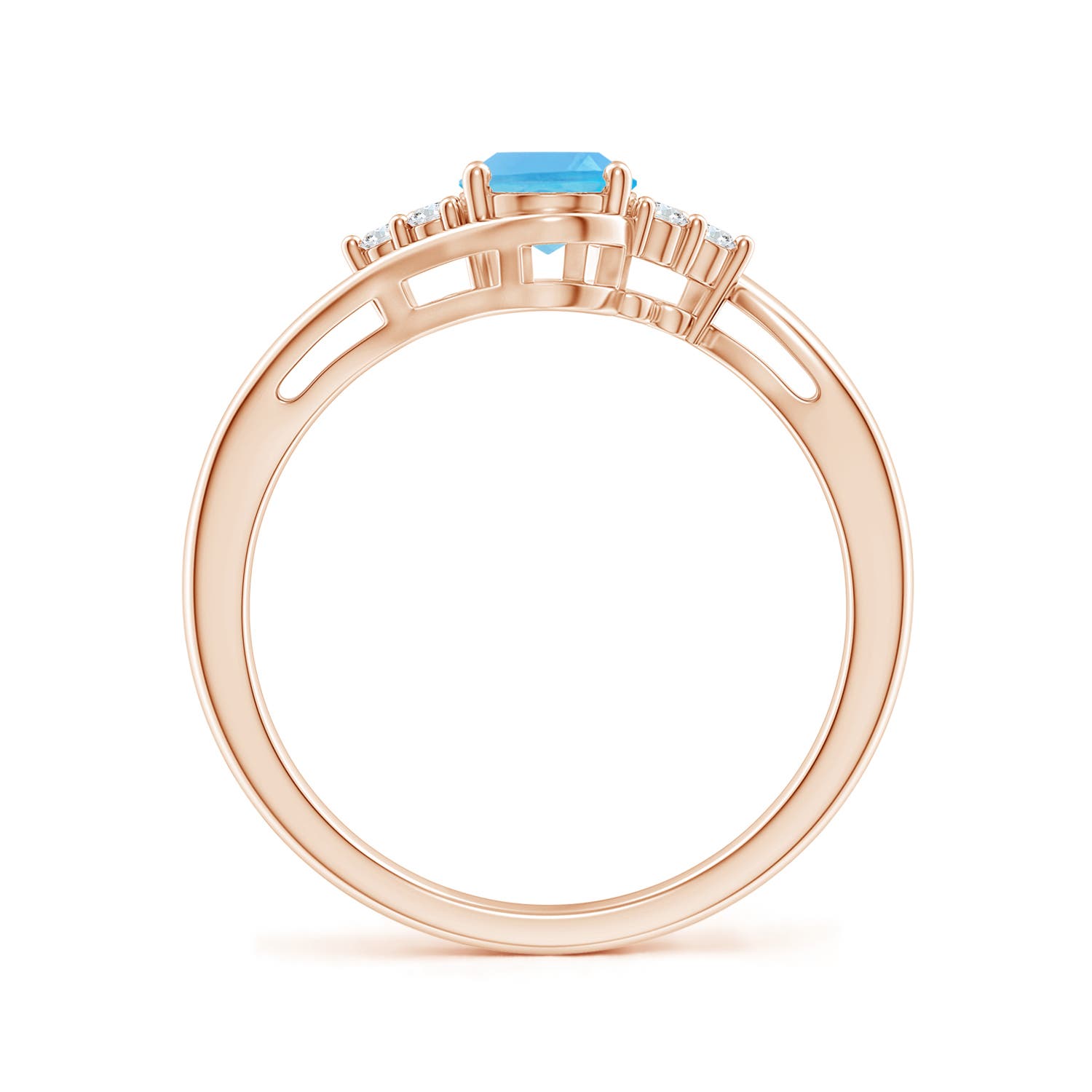 AA - Swiss Blue Topaz / 1.06 CT / 14 KT Rose Gold