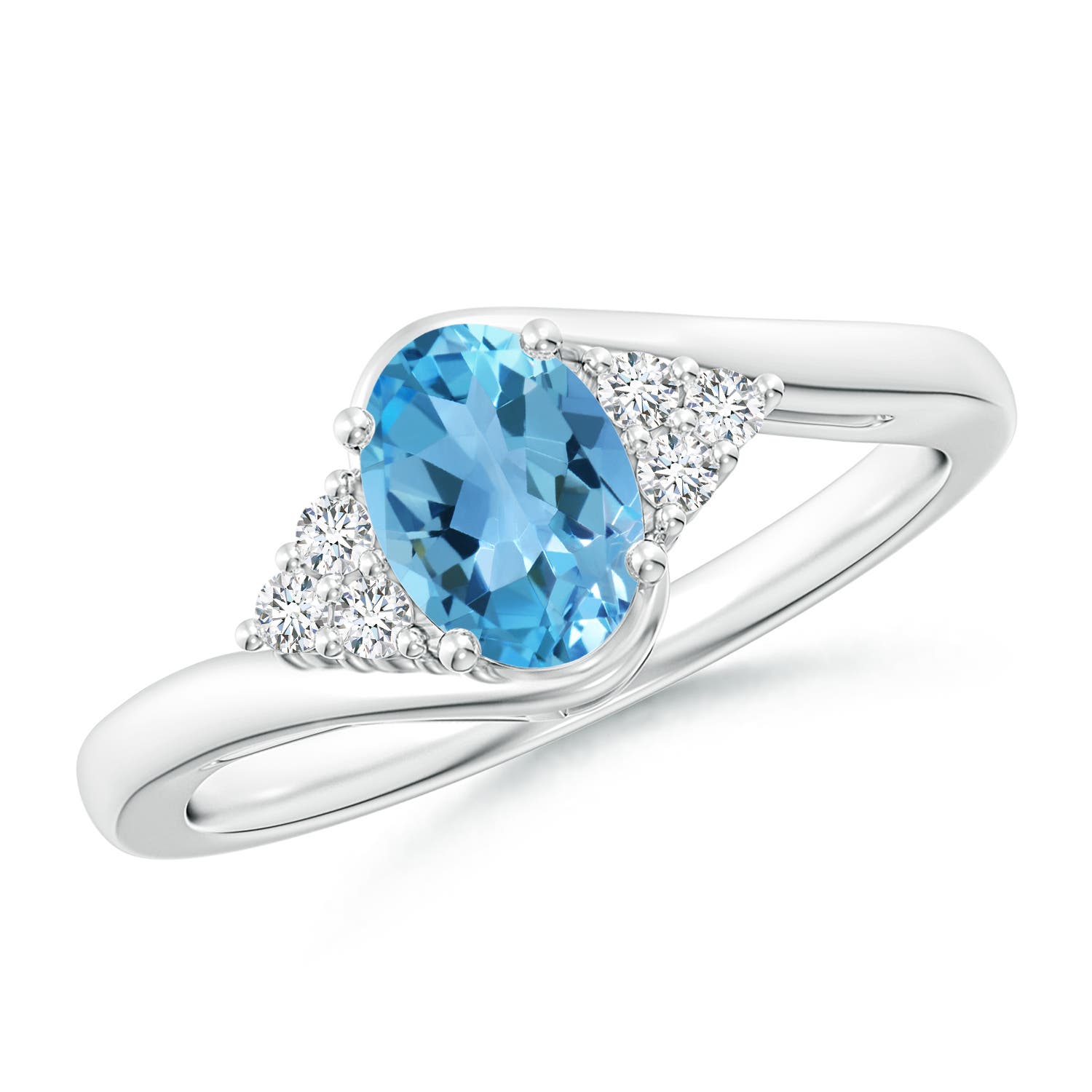 AA - Swiss Blue Topaz / 1.06 CT / 14 KT White Gold