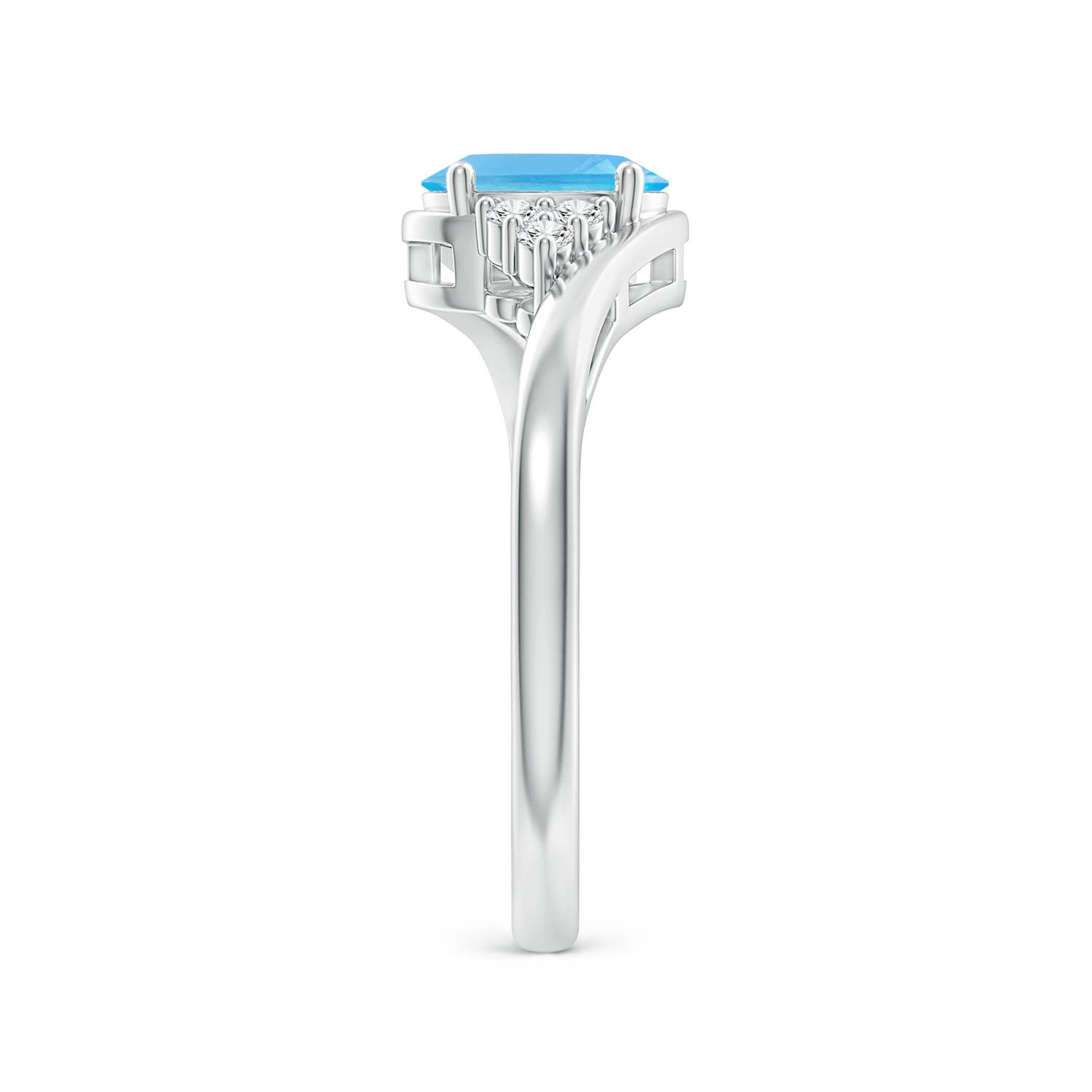 AA - Swiss Blue Topaz / 1.06 CT / 14 KT White Gold