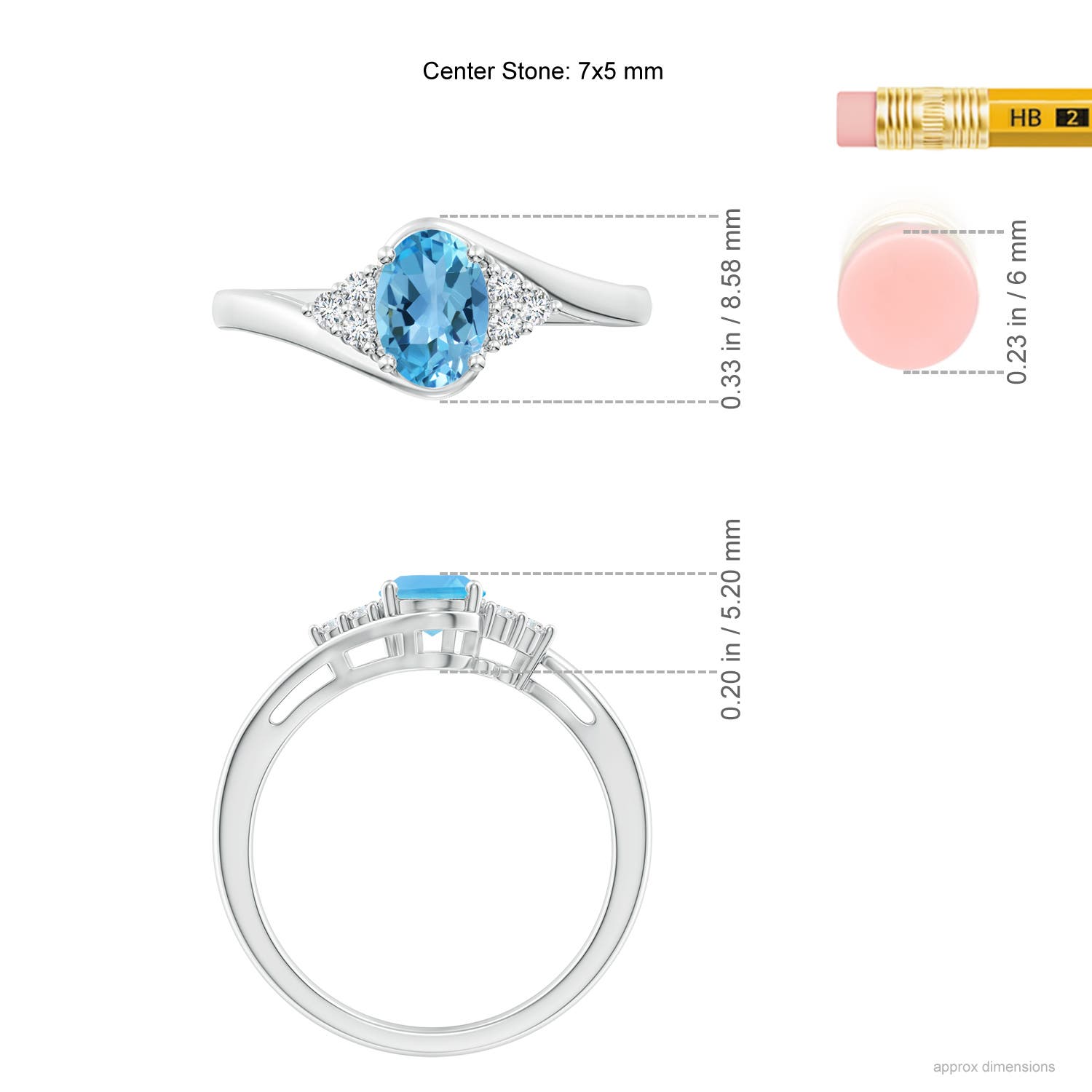 AA - Swiss Blue Topaz / 1.06 CT / 14 KT White Gold