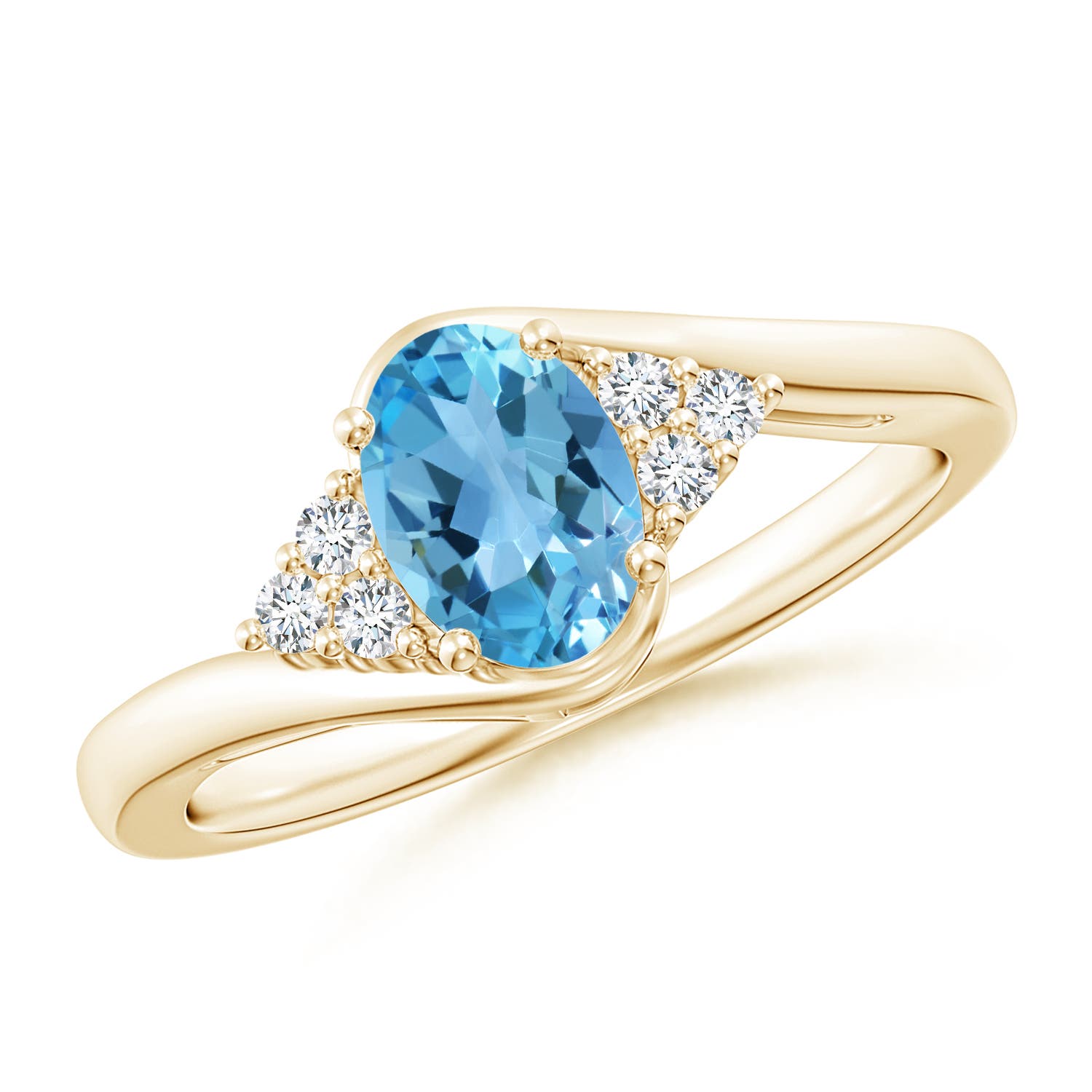 AA - Swiss Blue Topaz / 1.06 CT / 14 KT Yellow Gold