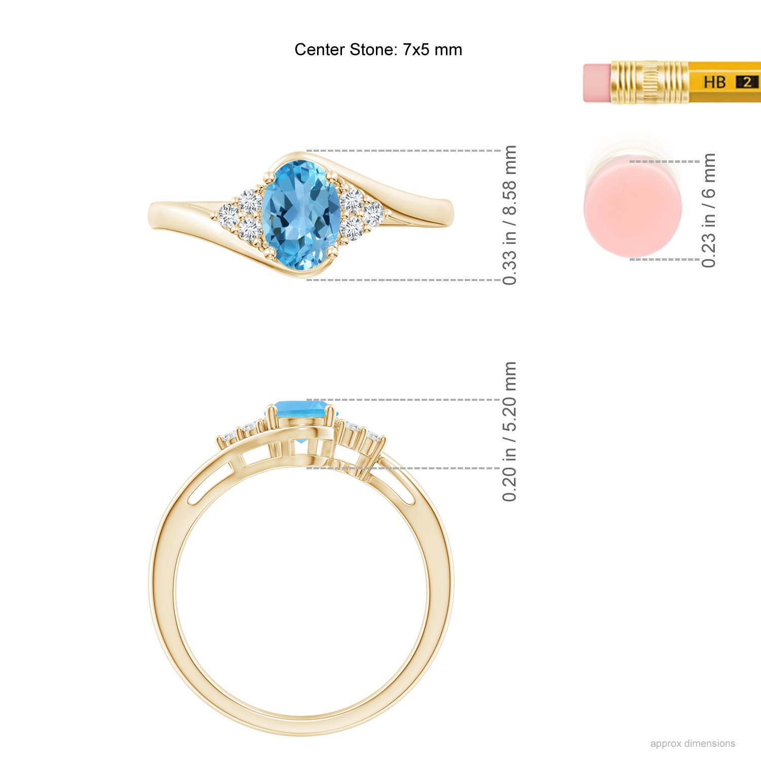 AA - Swiss Blue Topaz / 1.06 CT / 14 KT Yellow Gold