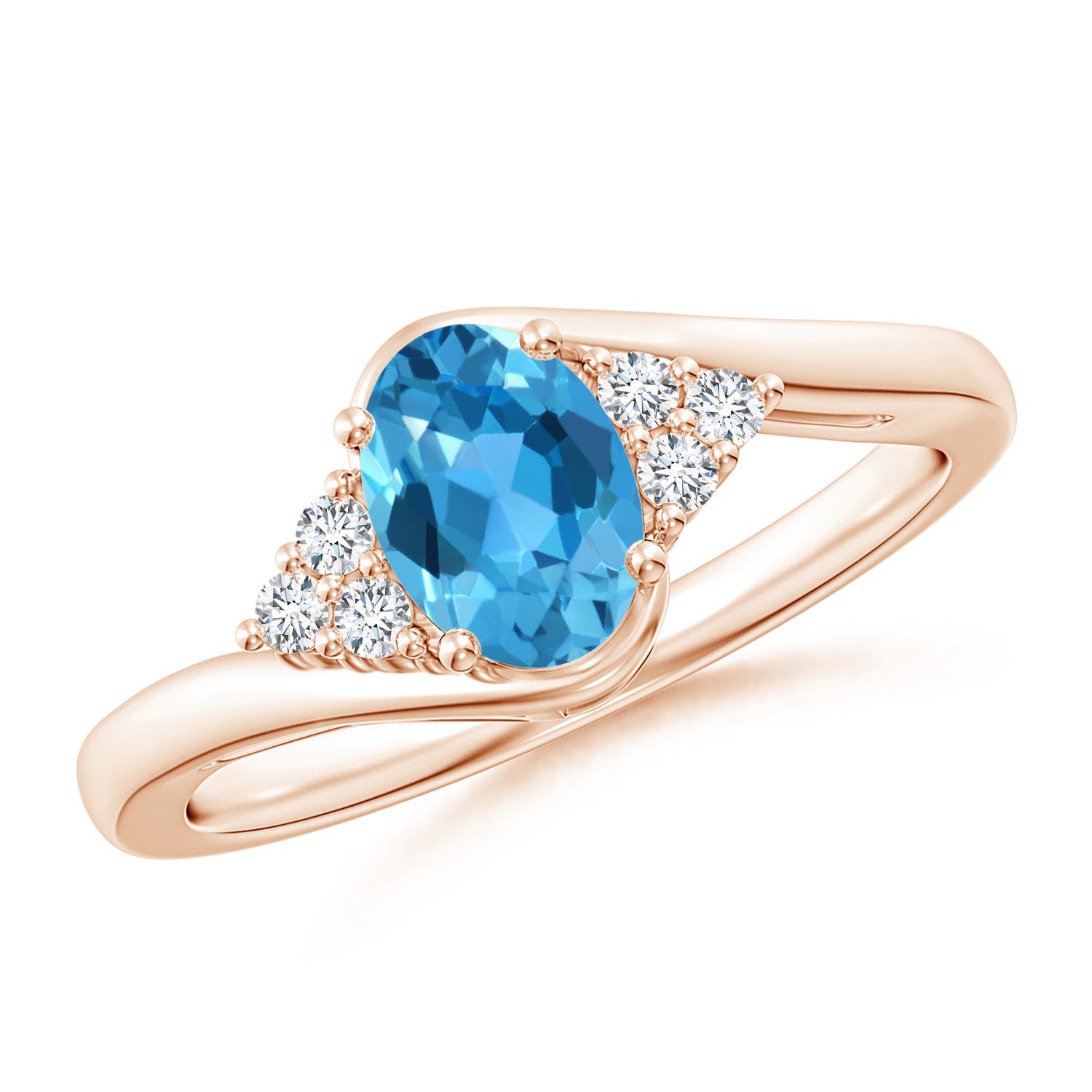 AAA - Swiss Blue Topaz / 1.06 CT / 14 KT Rose Gold