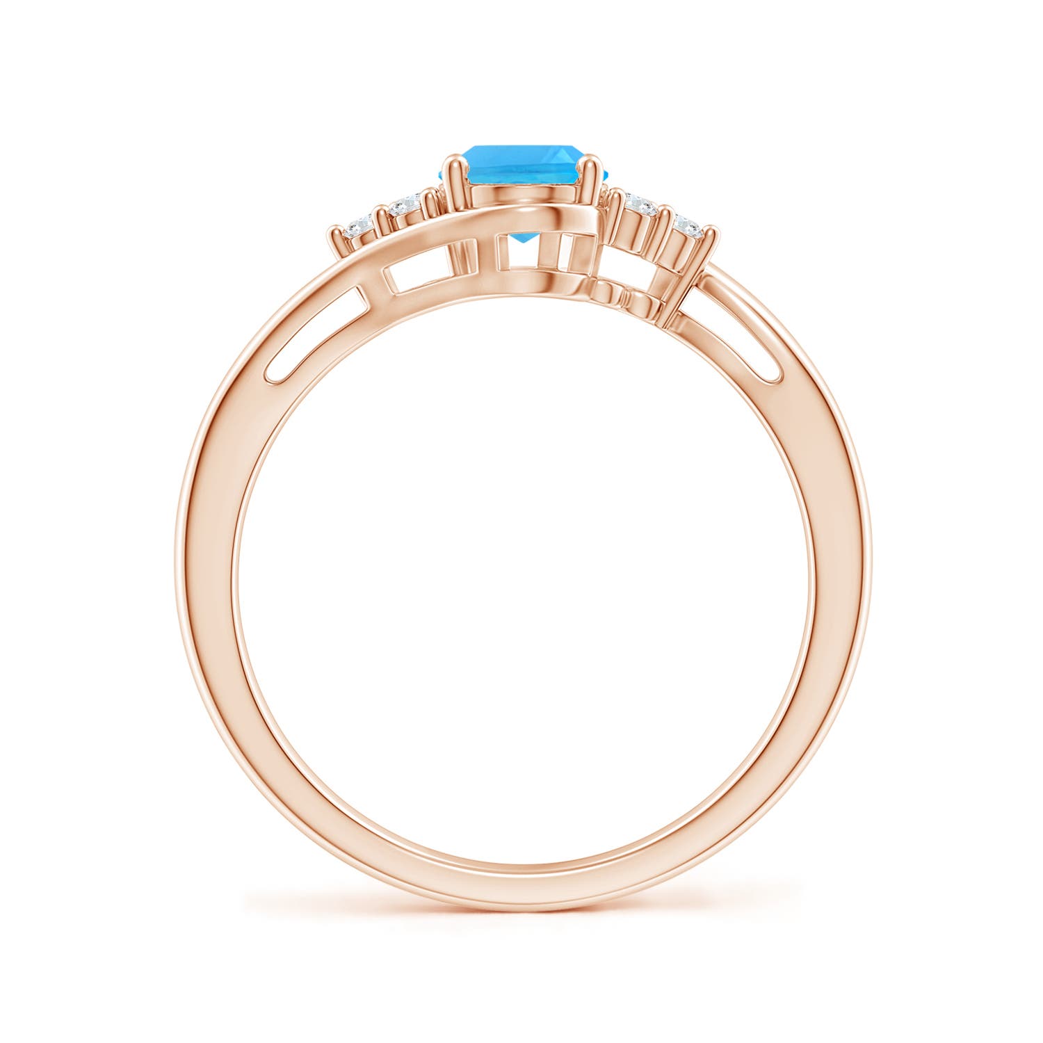 AAA - Swiss Blue Topaz / 1.06 CT / 14 KT Rose Gold