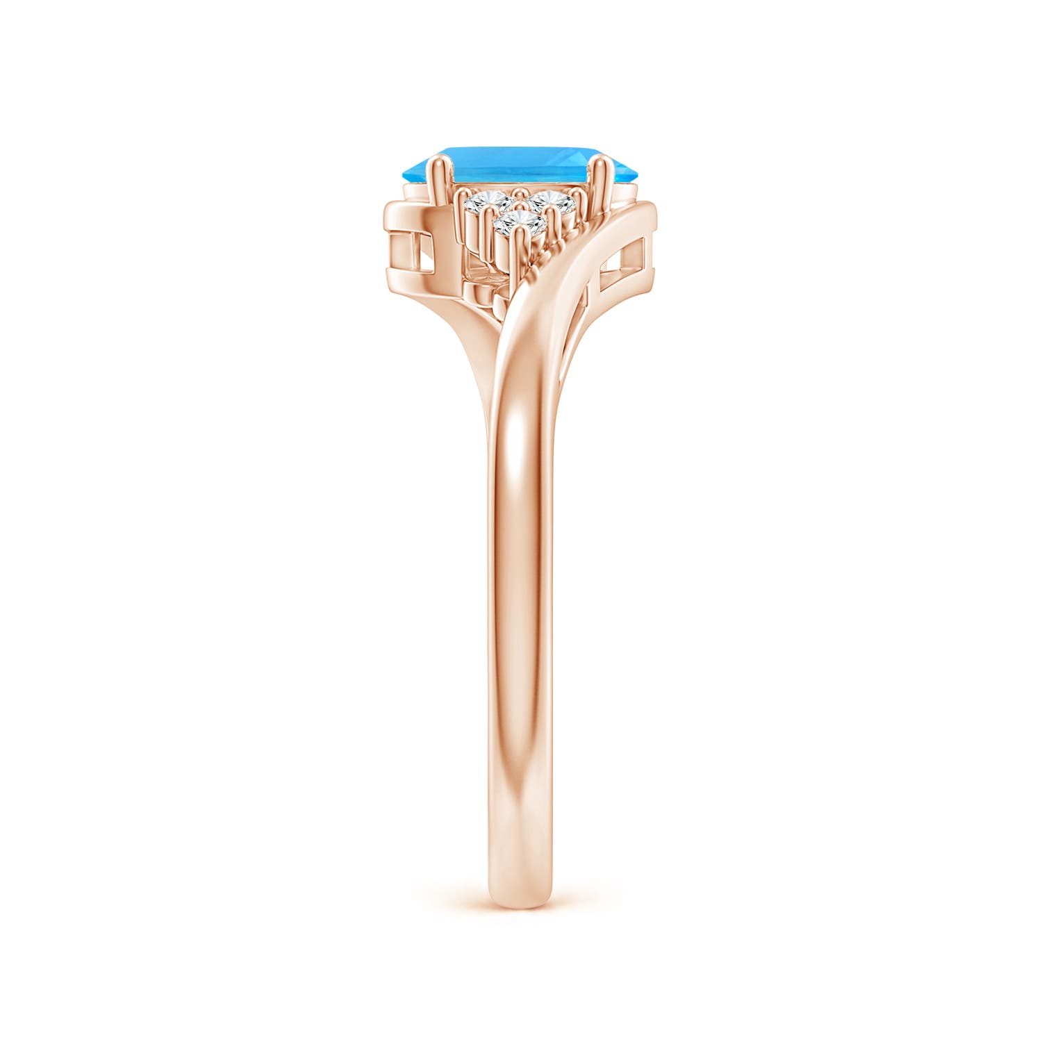 AAA - Swiss Blue Topaz / 1.06 CT / 14 KT Rose Gold