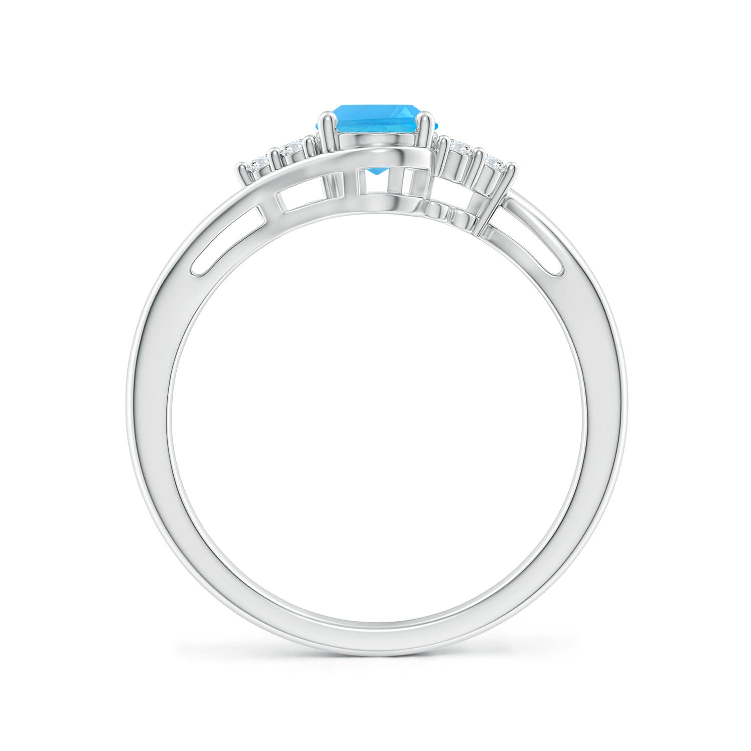 AAA - Swiss Blue Topaz / 1.06 CT / 14 KT White Gold