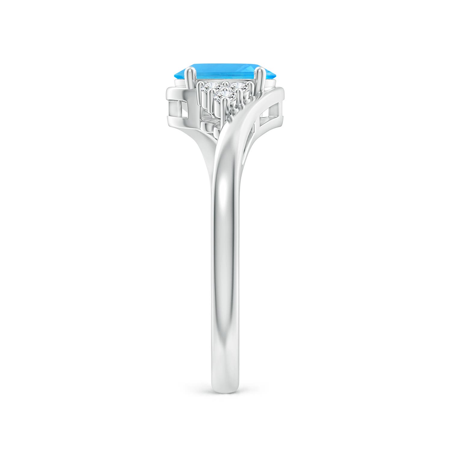 AAA - Swiss Blue Topaz / 1.06 CT / 14 KT White Gold