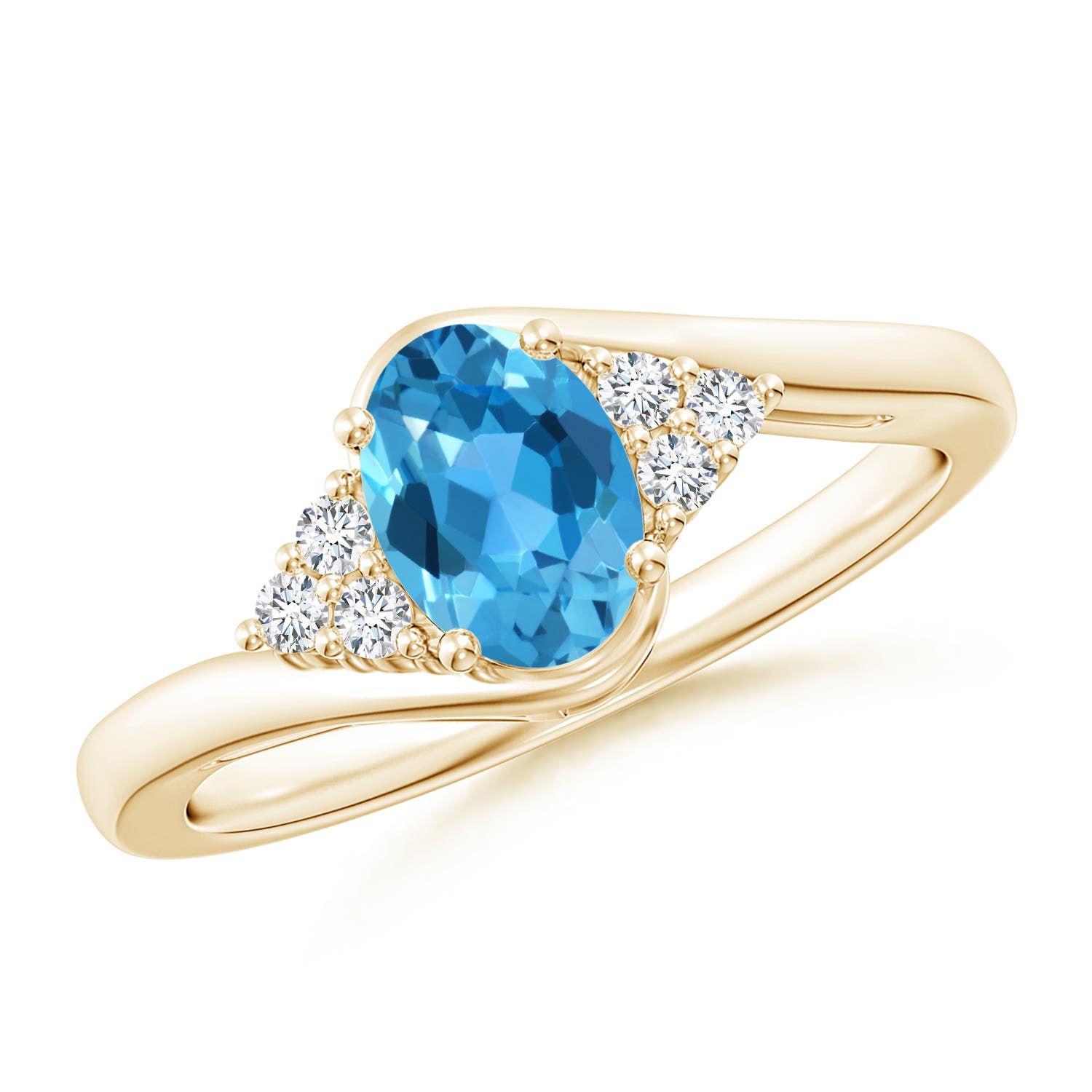 AAA - Swiss Blue Topaz / 1.06 CT / 14 KT Yellow Gold