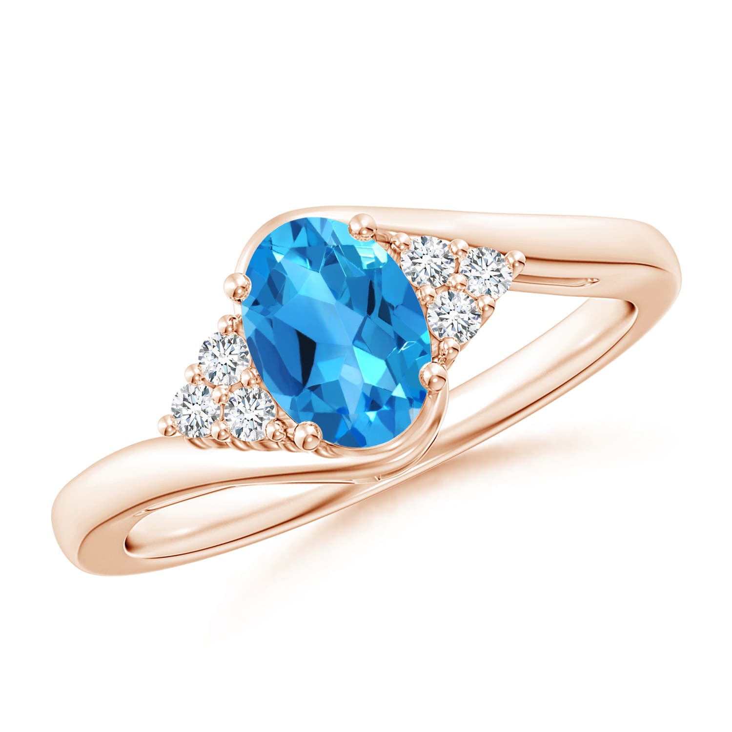 AAAA - Swiss Blue Topaz / 1.06 CT / 14 KT Rose Gold