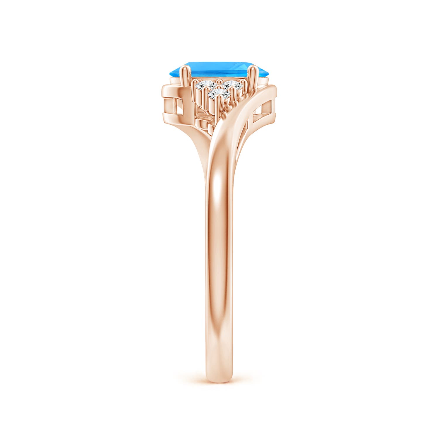 AAAA - Swiss Blue Topaz / 1.06 CT / 14 KT Rose Gold