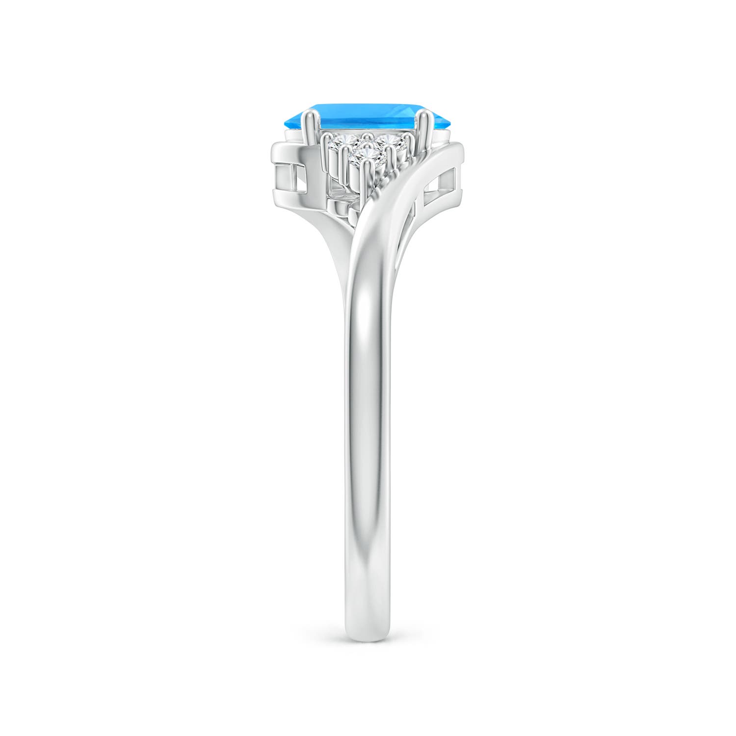 AAAA - Swiss Blue Topaz / 1.06 CT / 14 KT White Gold