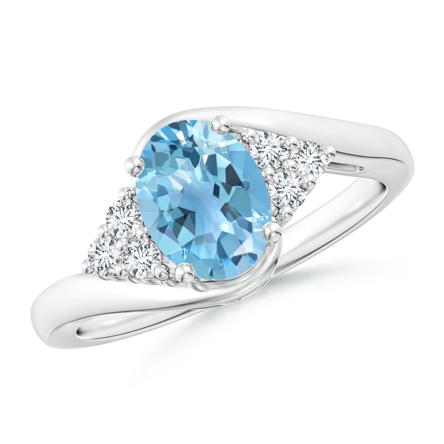 A - Swiss Blue Topaz / 1.67 CT / 14 KT White Gold