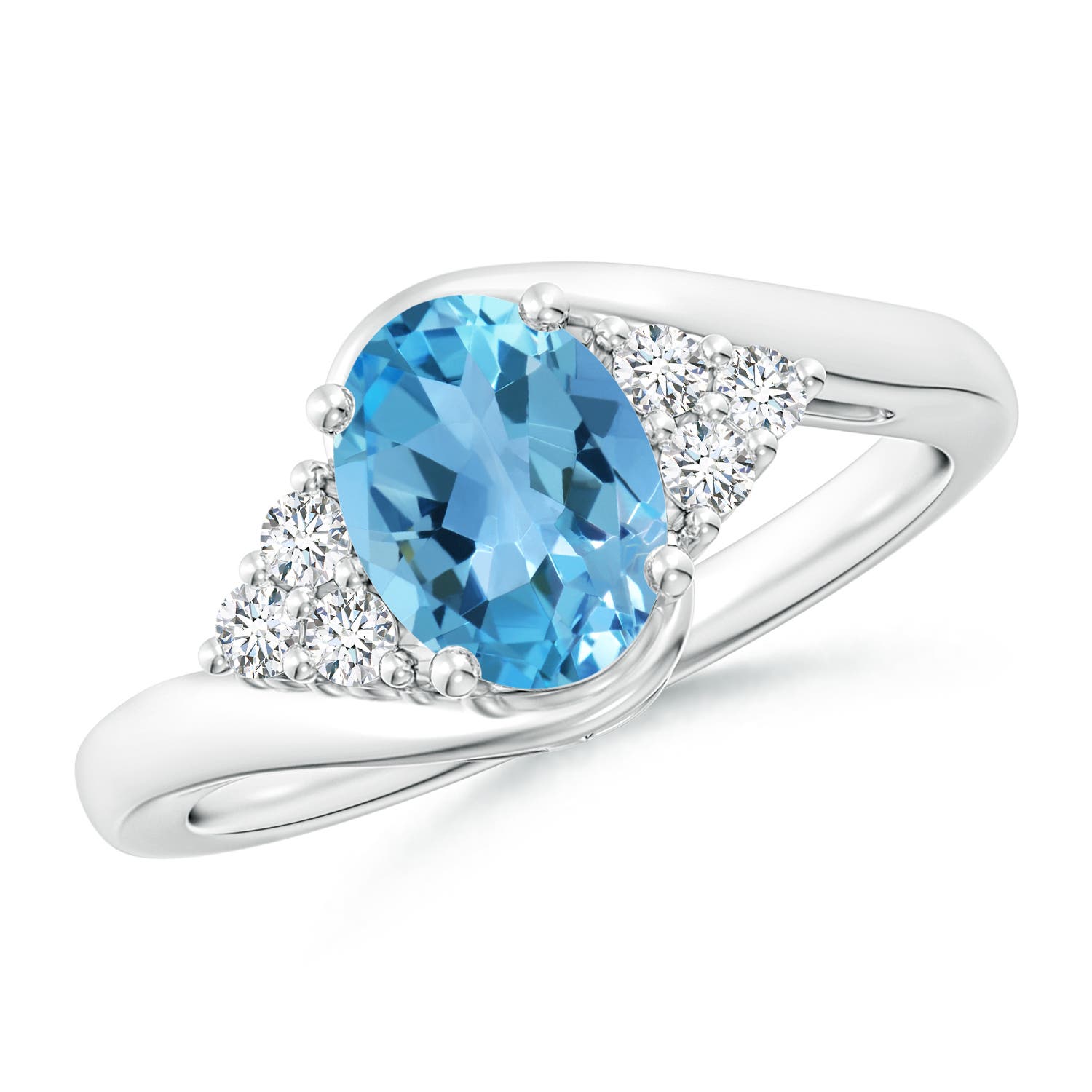 AA - Swiss Blue Topaz / 1.67 CT / 14 KT White Gold