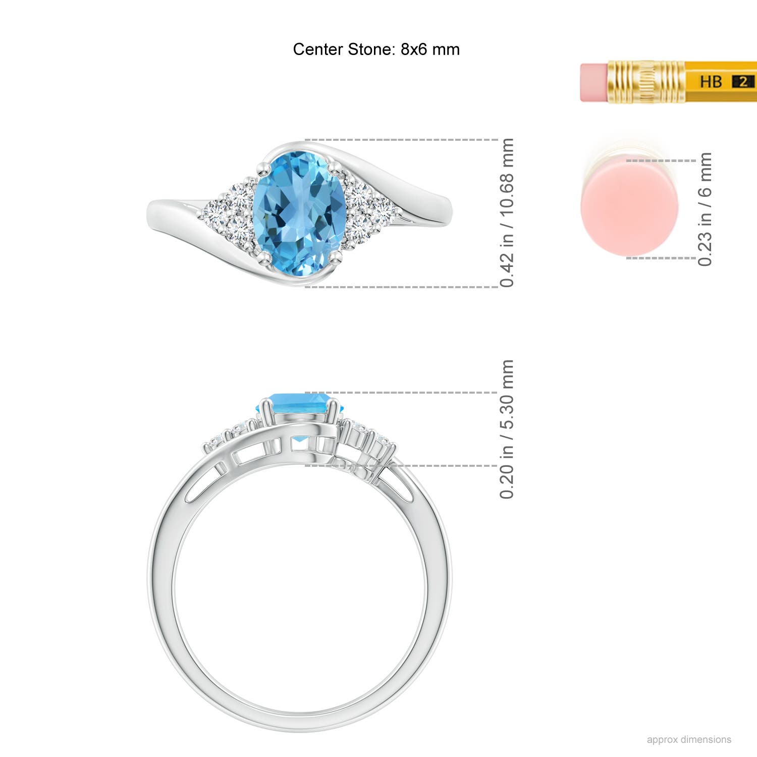 AA - Swiss Blue Topaz / 1.67 CT / 14 KT White Gold