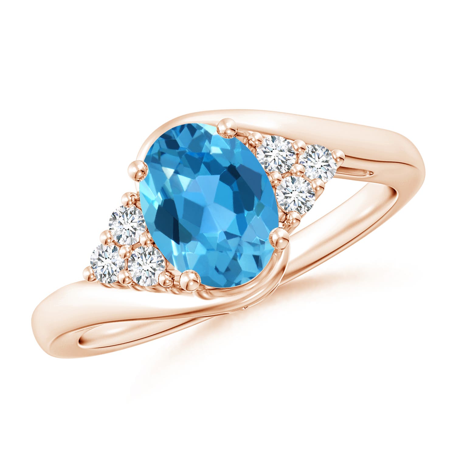 AAA - Swiss Blue Topaz / 1.67 CT / 14 KT Rose Gold