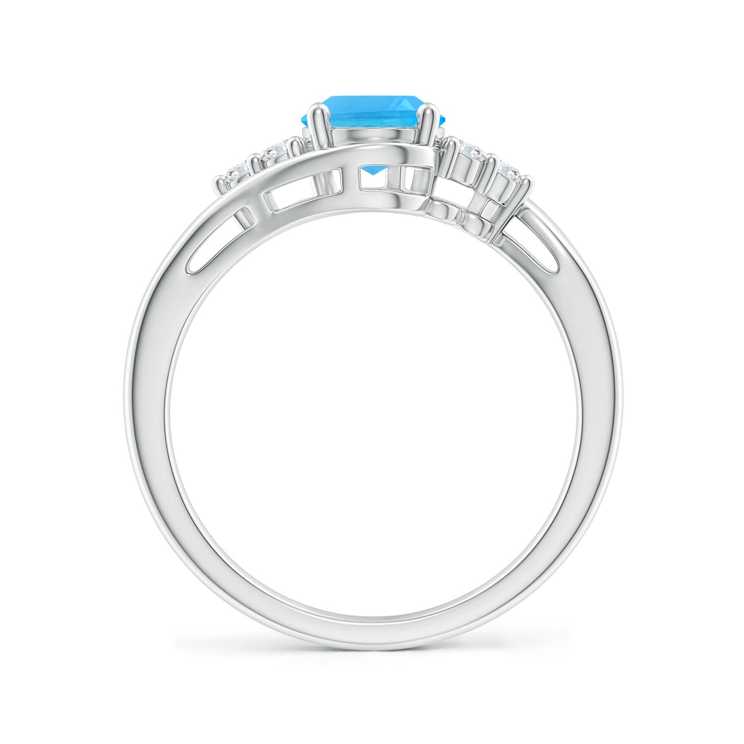 AAA - Swiss Blue Topaz / 1.67 CT / 14 KT White Gold