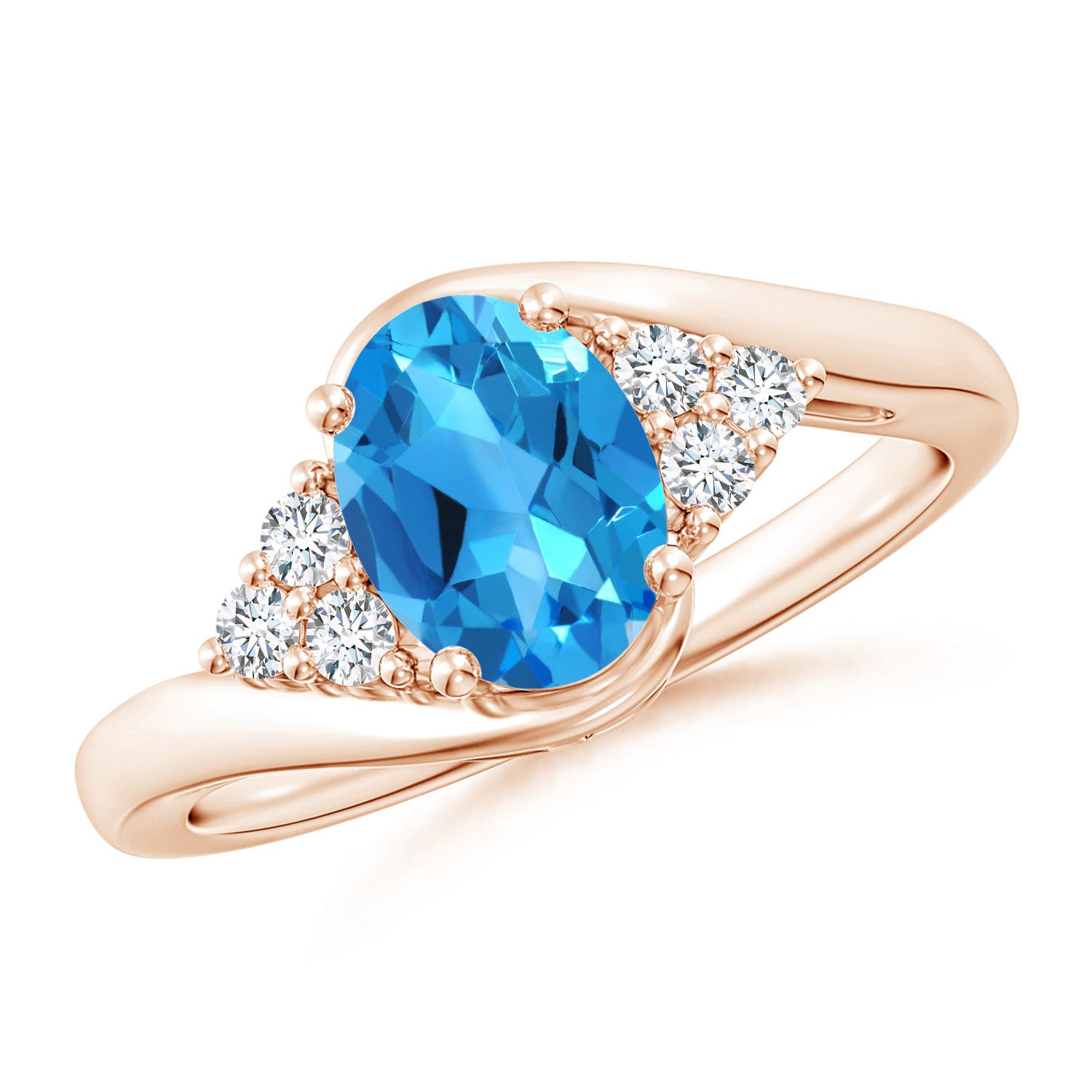 AAAA - Swiss Blue Topaz / 1.67 CT / 14 KT Rose Gold