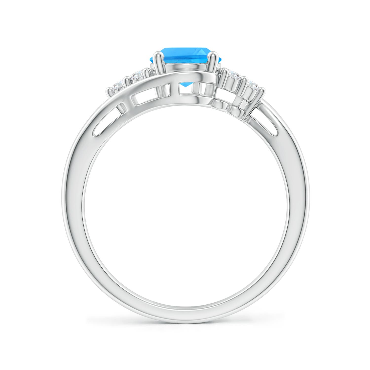 AAAA - Swiss Blue Topaz / 1.67 CT / 14 KT White Gold