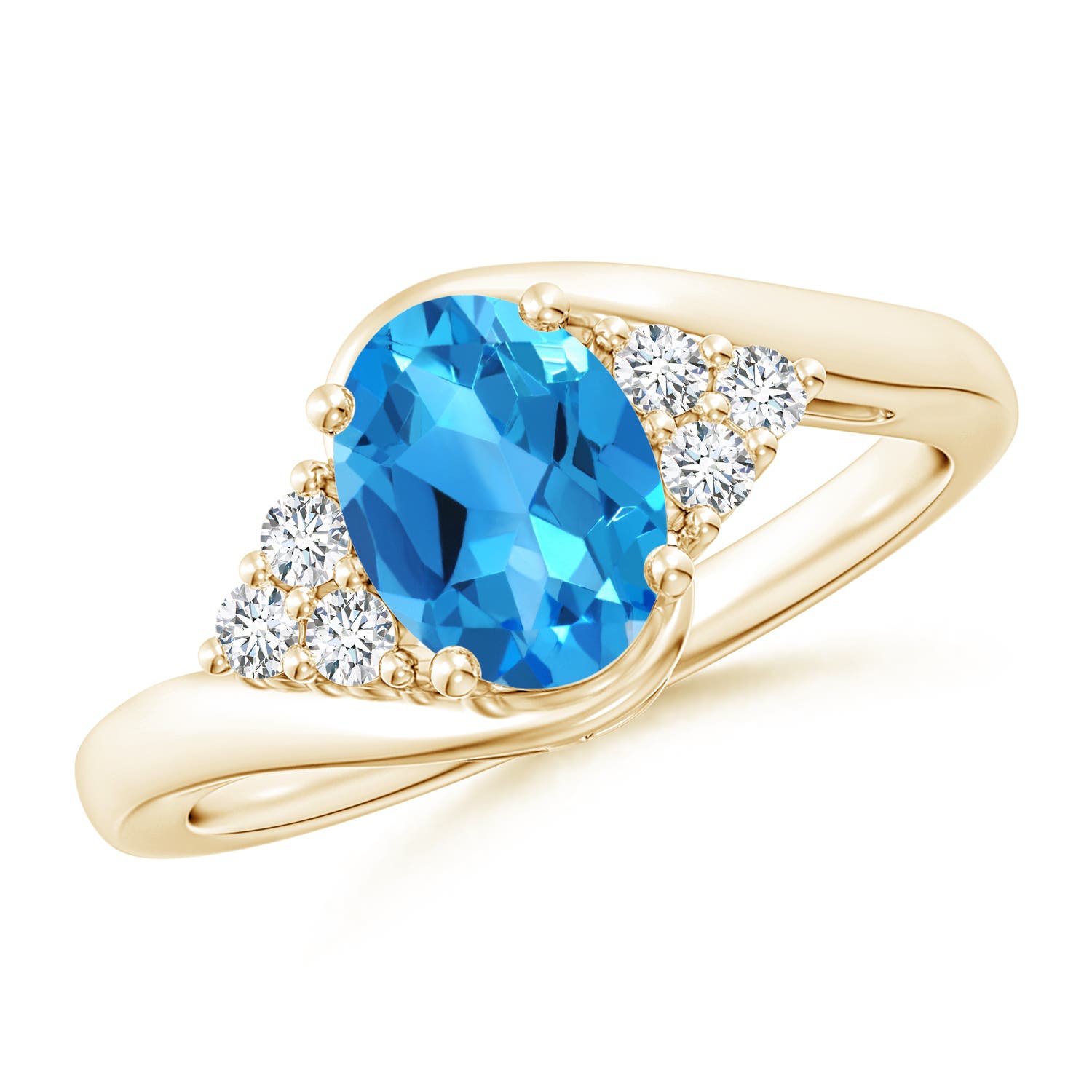 AAAA - Swiss Blue Topaz / 1.67 CT / 14 KT Yellow Gold