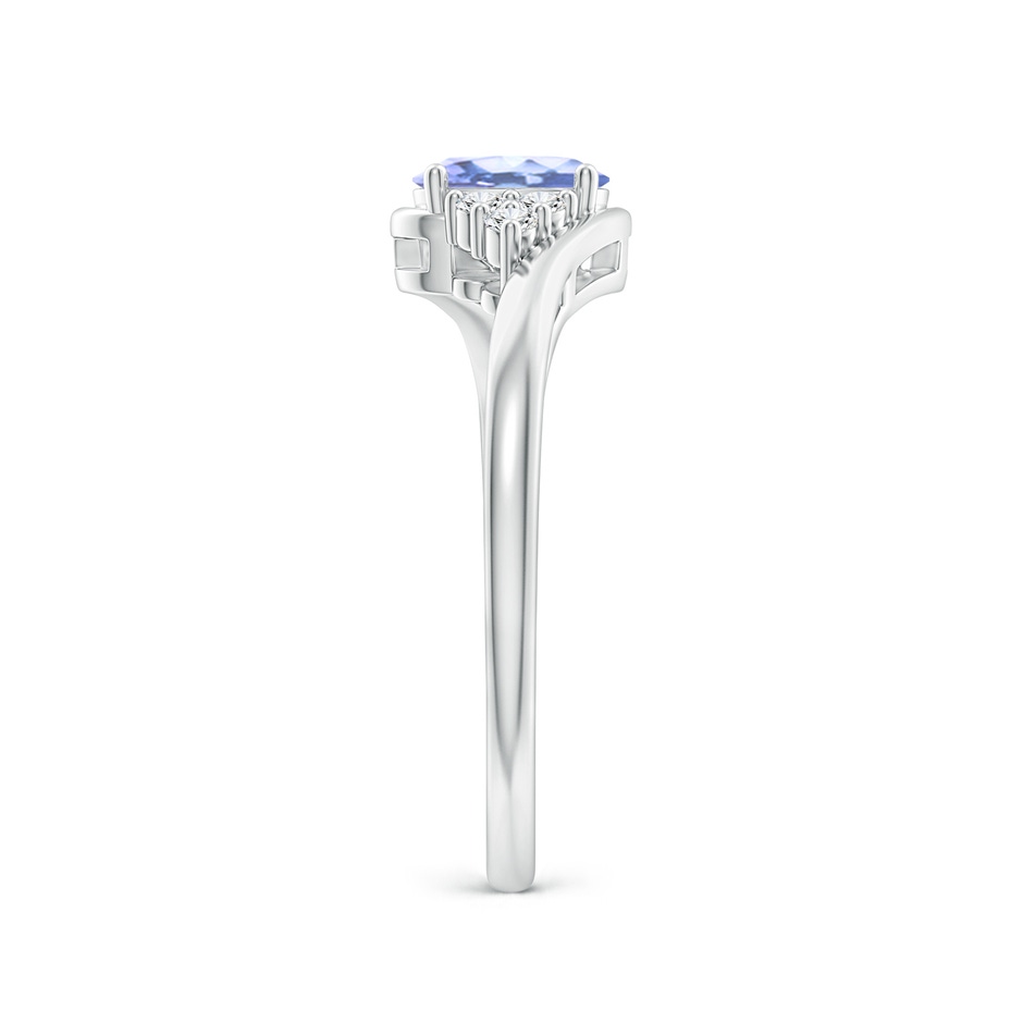 6x4mm A Oval Tanzanite Bypass Ring with Trio Diamond Accents in P950 Platinum side-2
