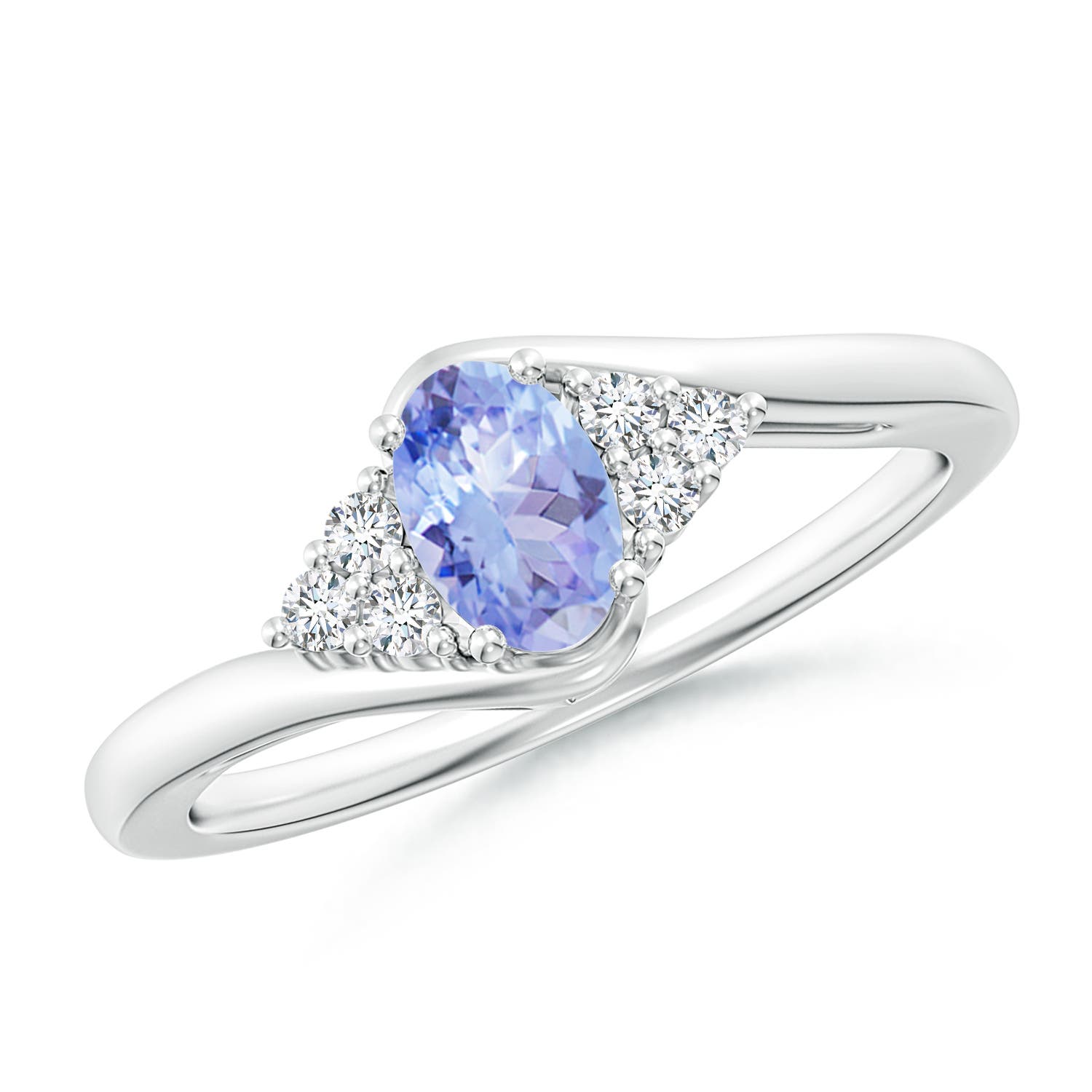 AA - Tanzanite / 0.53 CT / 14 KT White Gold