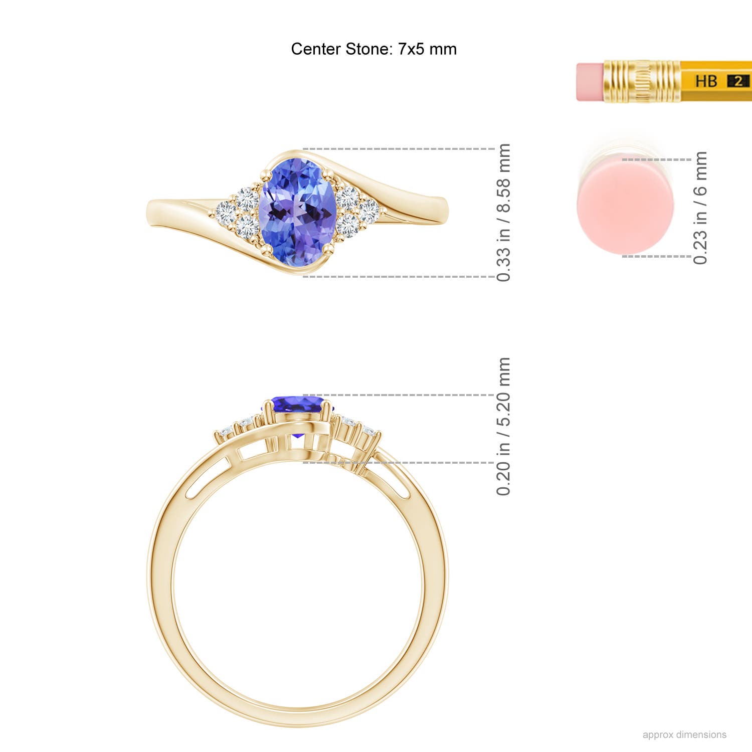 AA - Tanzanite / 0.91 CT / 14 KT Yellow Gold