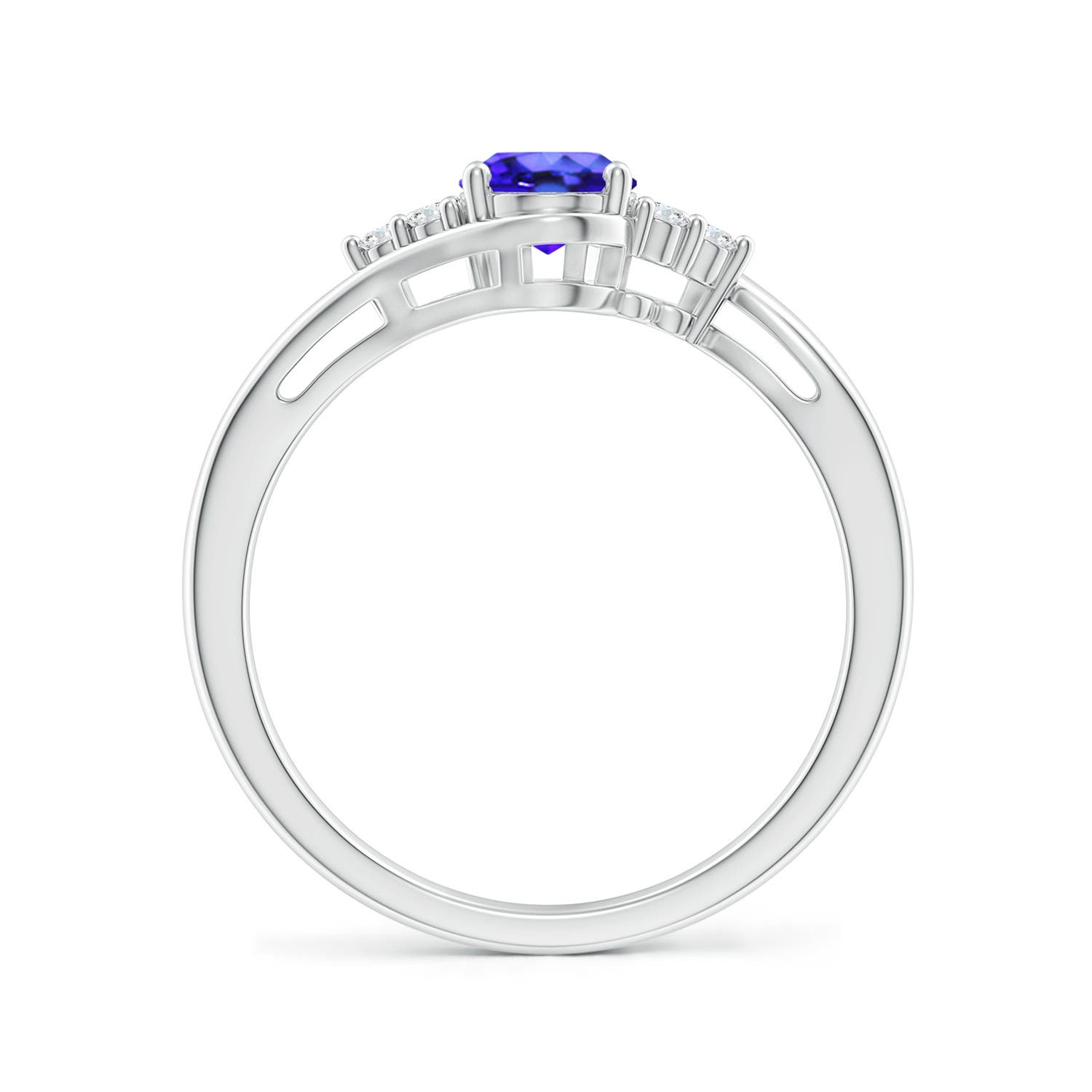 AAA - Tanzanite / 0.91 CT / 14 KT White Gold