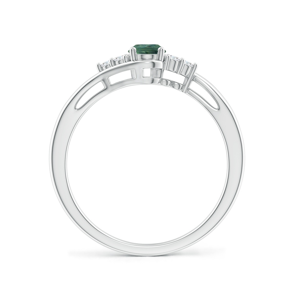 6x4mm AA Oval Teal Montana Sapphire Bypass Ring with Trio Diamond Accents in White Gold side 199