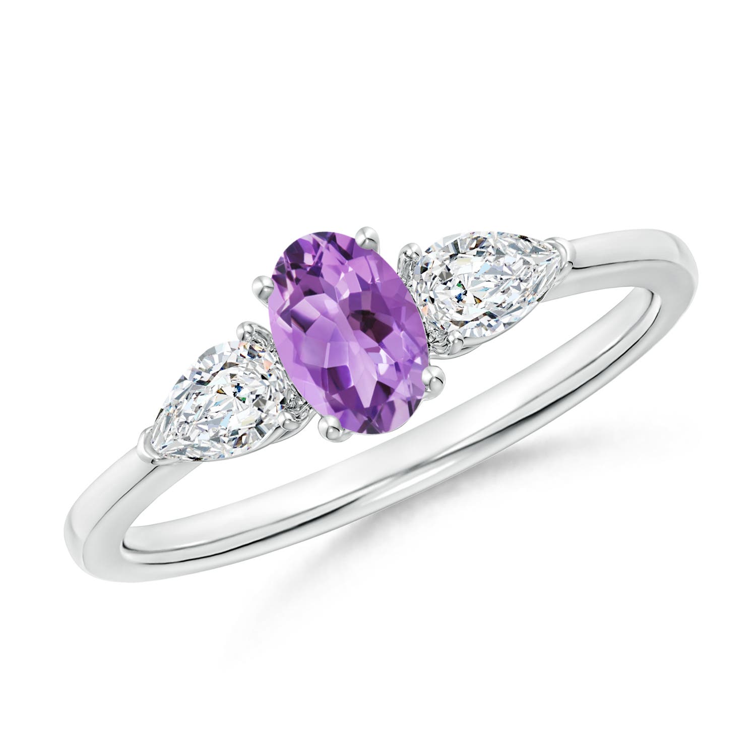 A - Amethyst / 0.8 CT / 14 KT White Gold