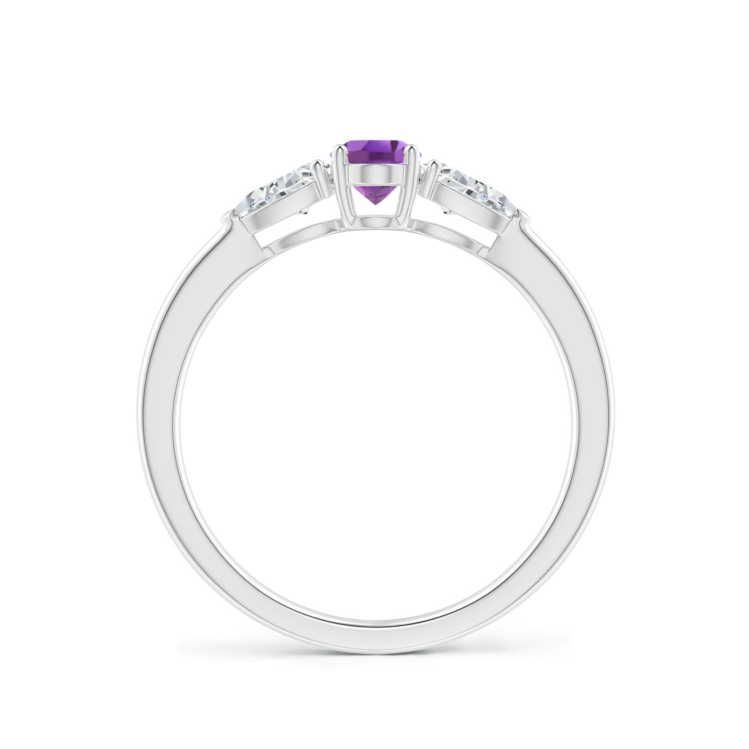 A - Amethyst / 0.8 CT / 14 KT White Gold