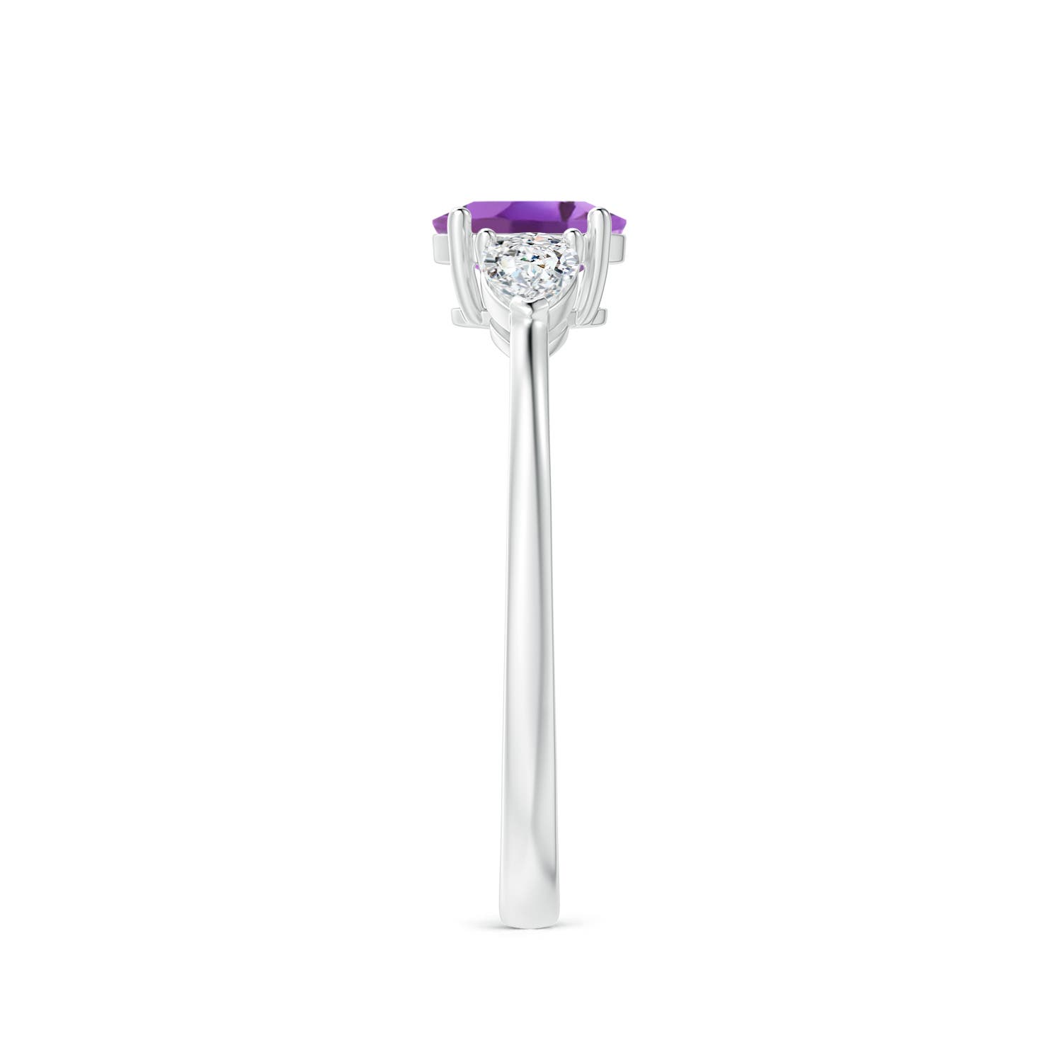 A - Amethyst / 0.8 CT / 14 KT White Gold